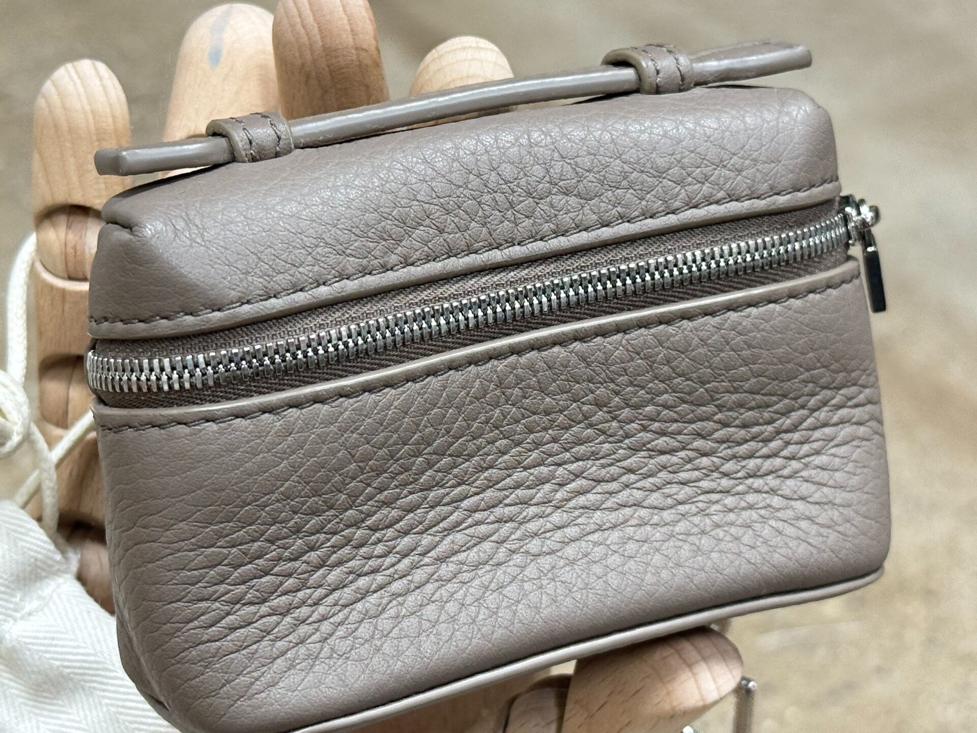 Loro Piana Small Leather Charm Bag — back