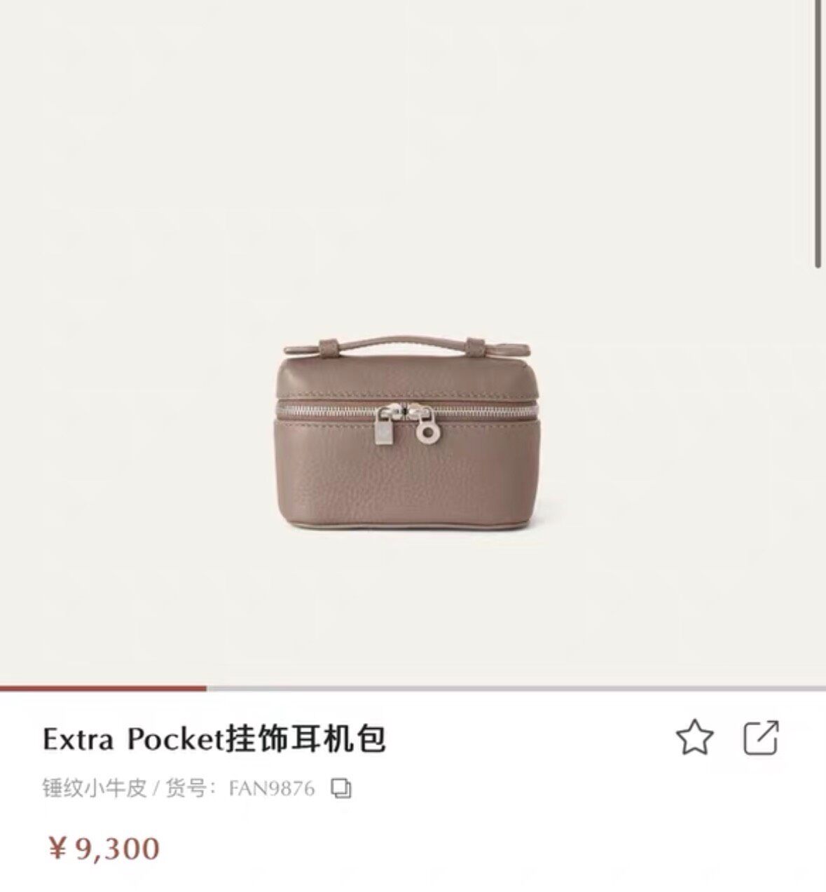 Loro Piana Small Leather Charm Bag — detail