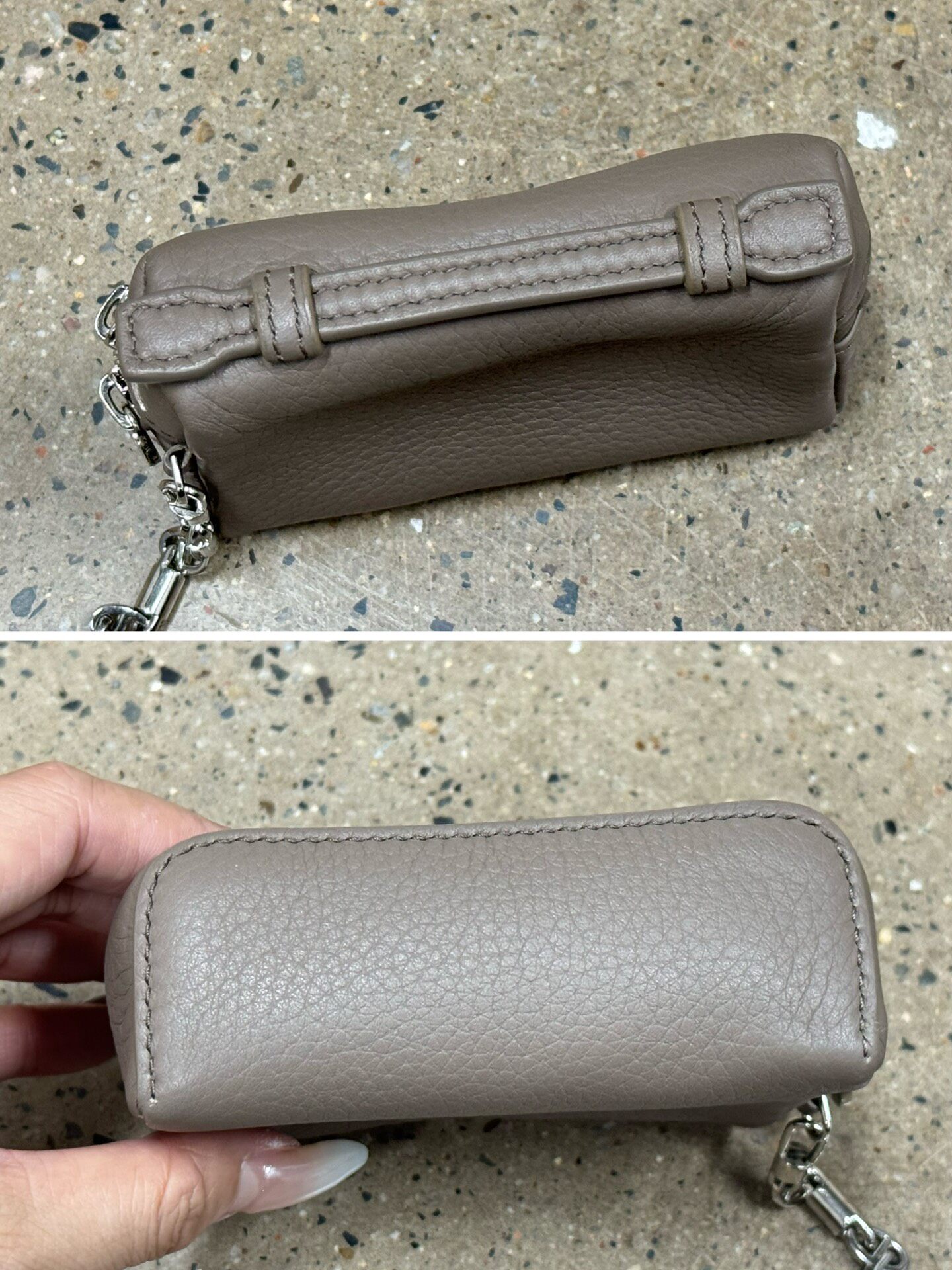 Loro Piana Small Leather Charm Bag — label