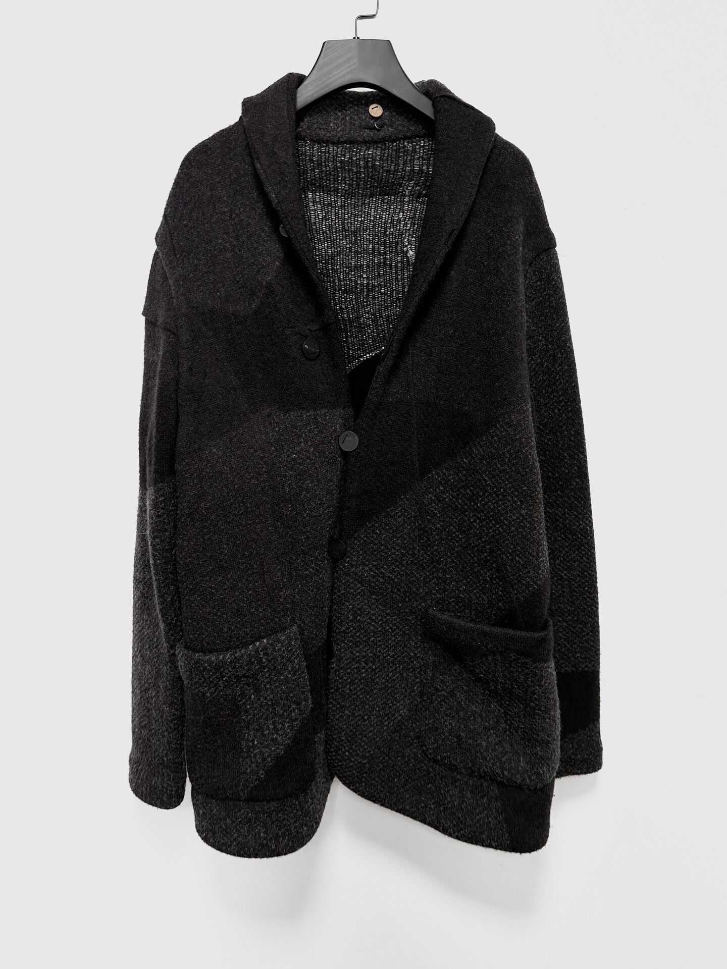 LUC Asymmetric Wool Knit Jacket