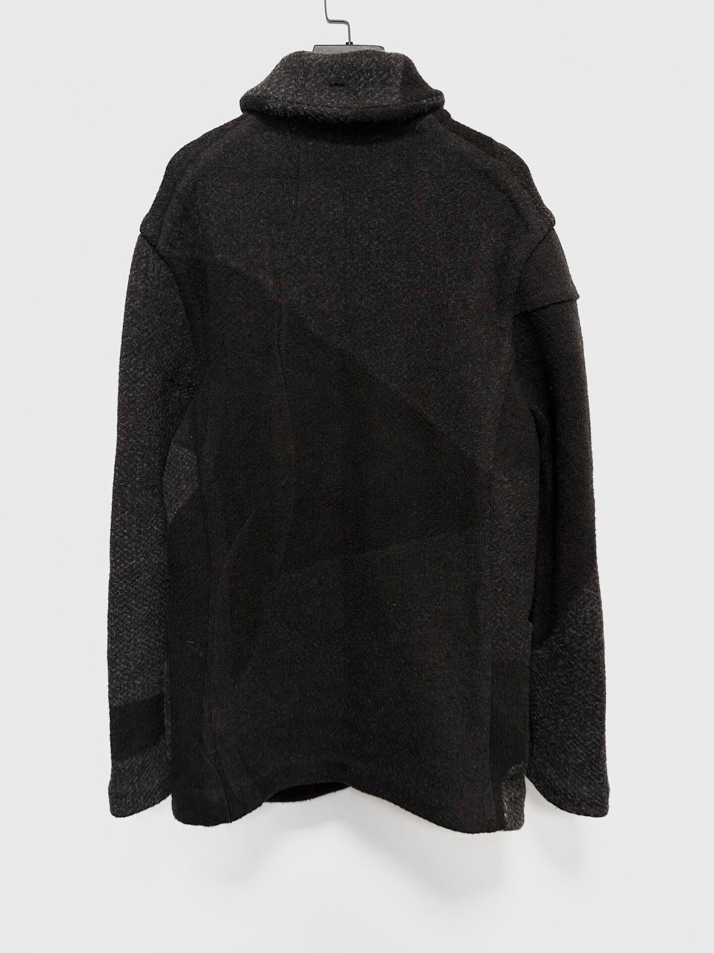 LUC Asymmetric Wool Knit Jacket — front
