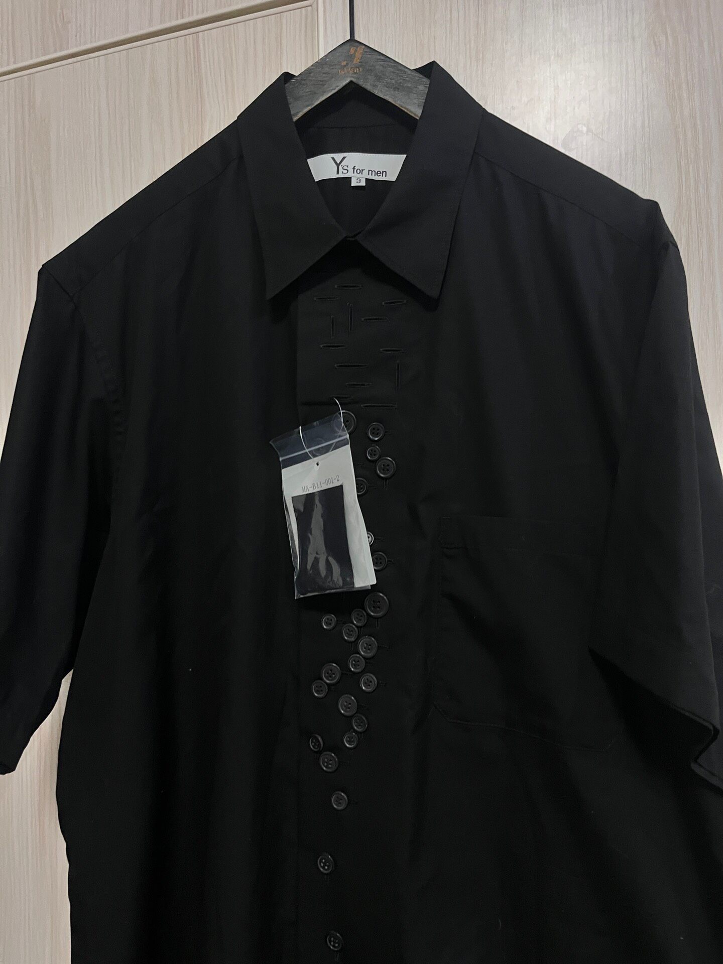 Yohji Yamamoto Black Short-sleeve Button Shirt — front