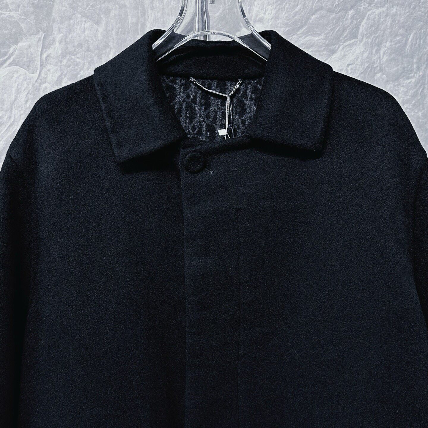 Dior FW24 Black Long Men’s Coat — detail