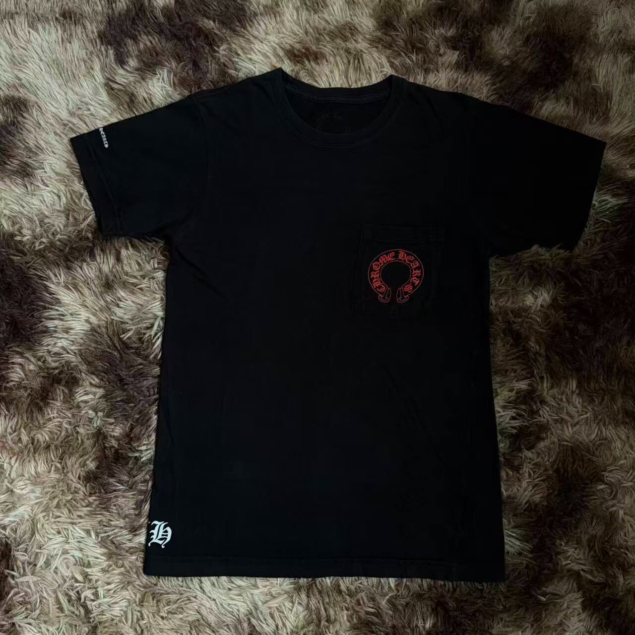 Chrome Hearts Black Red Horseshoe Tee — front