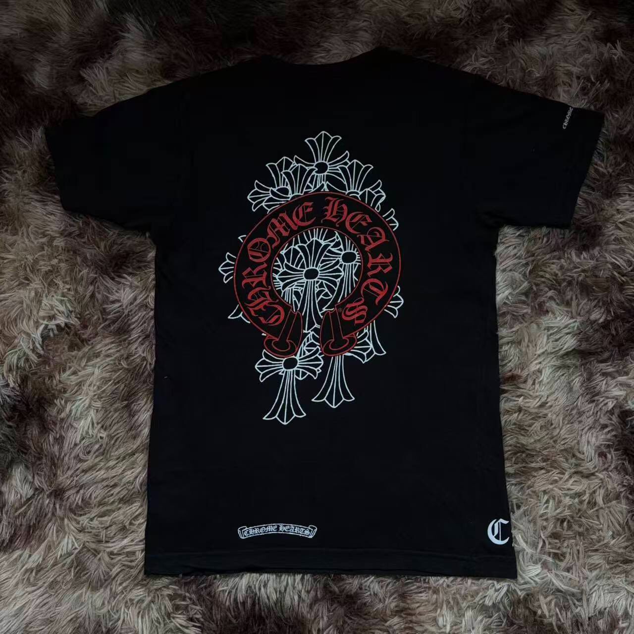 Chrome Hearts Black Red Horseshoe Tee