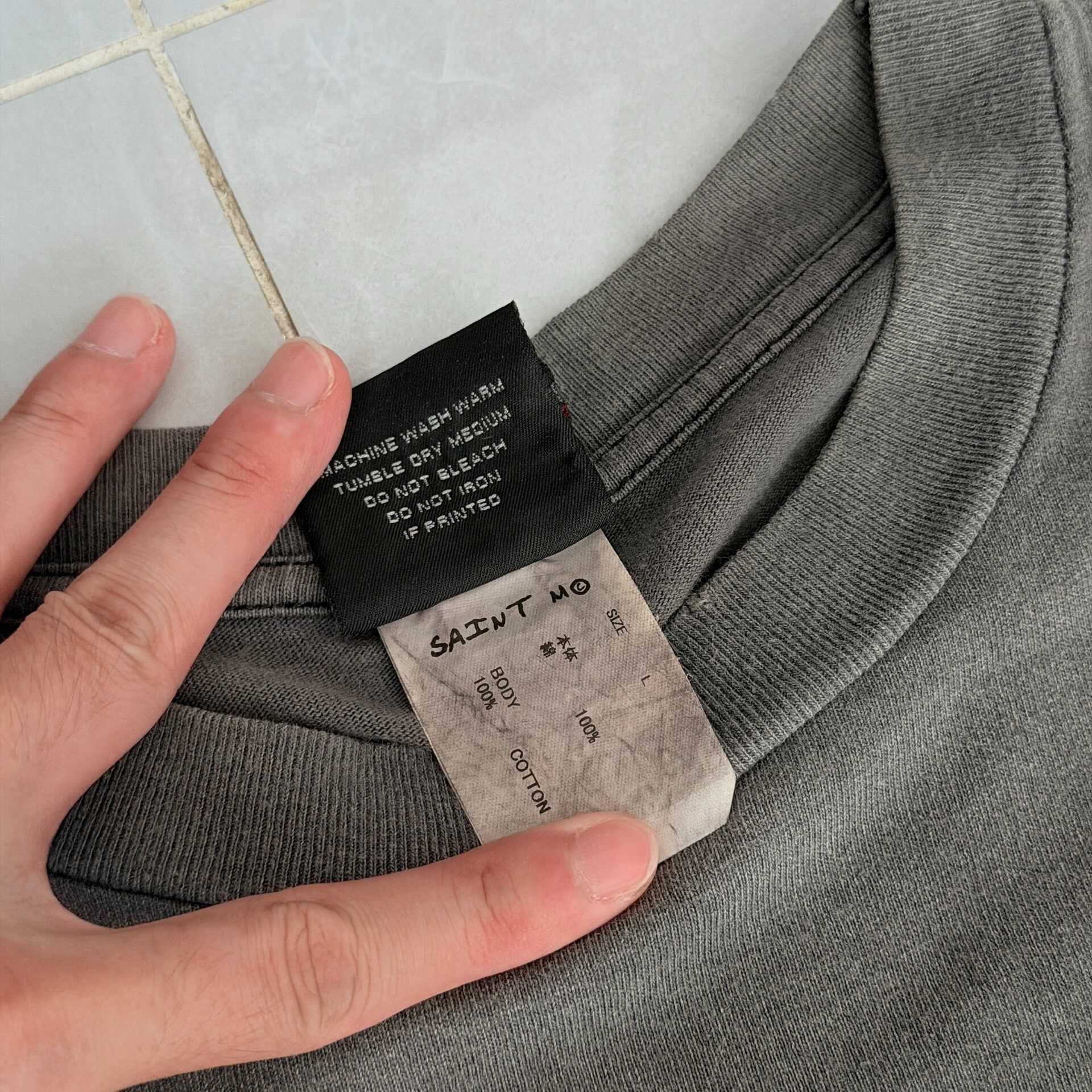 Saint Michael Faded Vampire Bride Tee — label