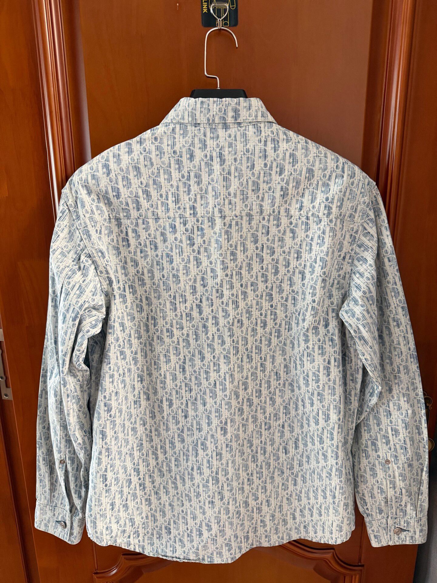 Dior Blue-White Monogram Long-Sleeve Shirt — front