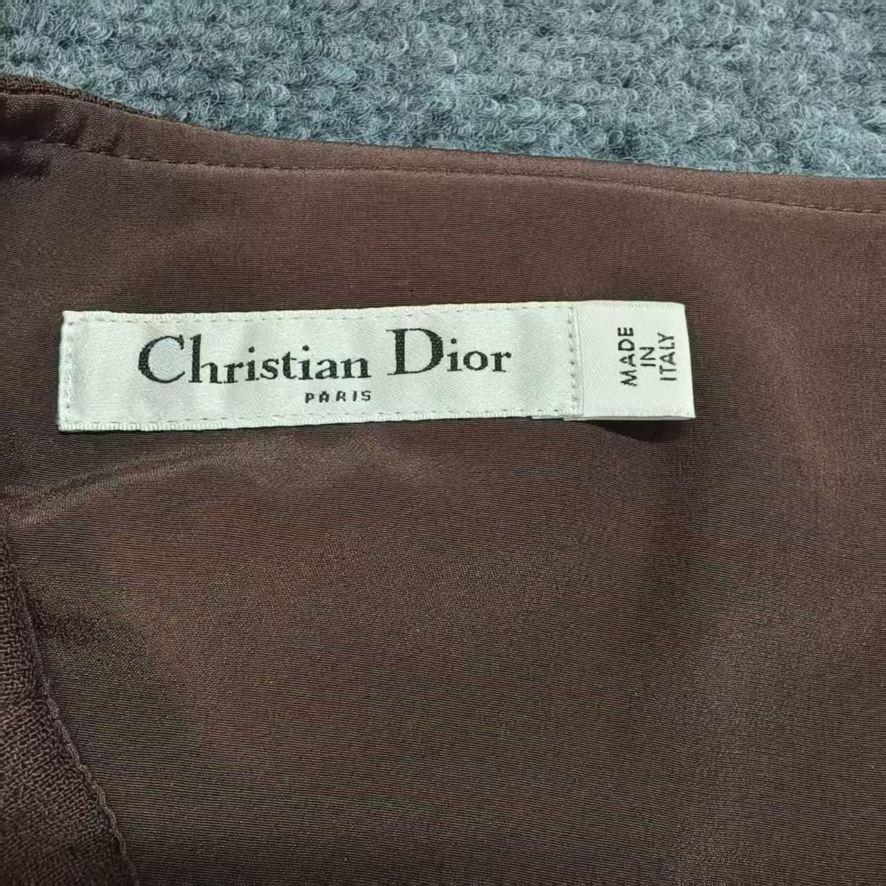 Christian Dior Color Block Wool Mini Skirt — back