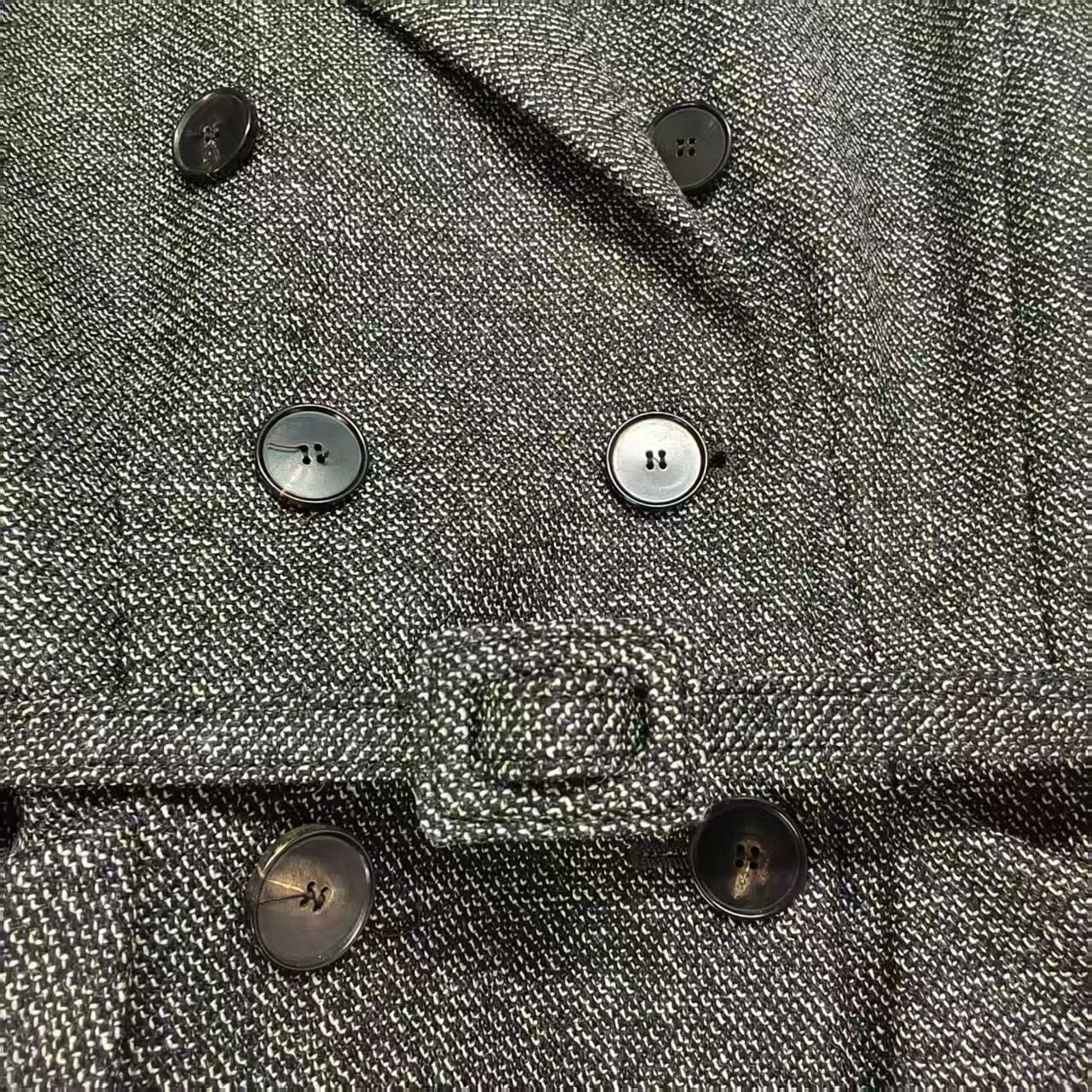 Christian Dior Gray Belted Double-Breasted Dress — label