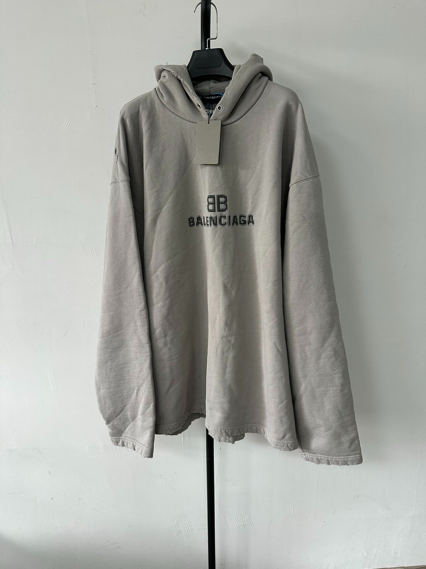 Balenciaga Men's Gray BB Logo Hoodie