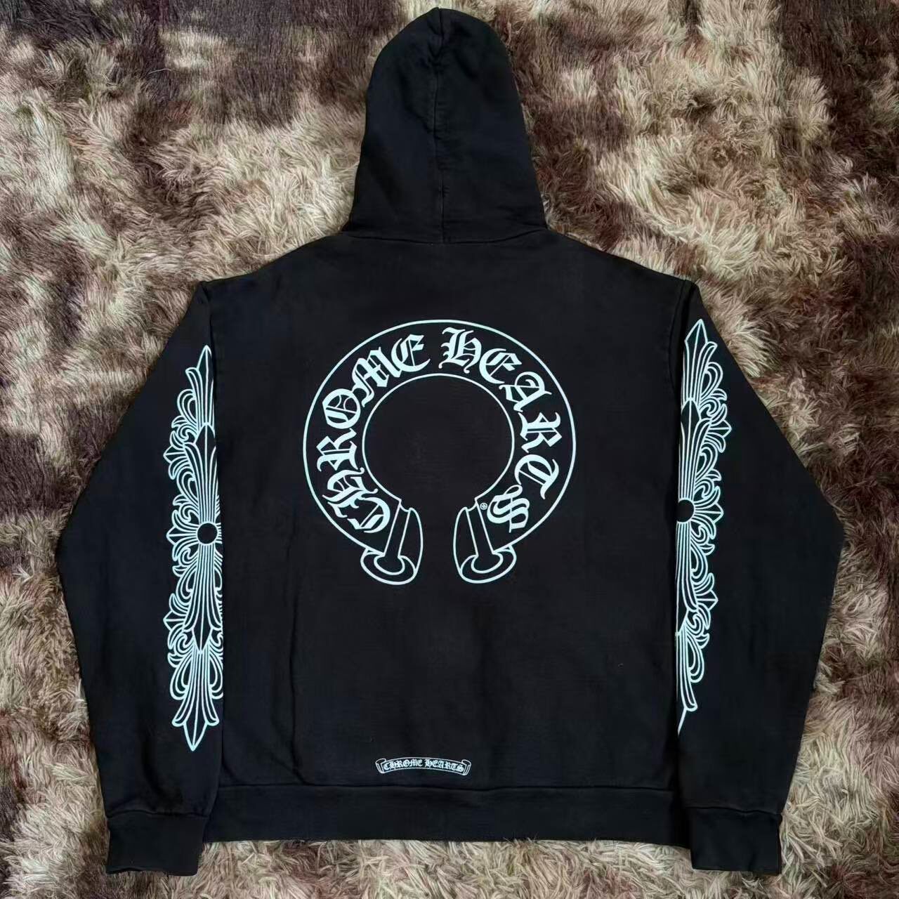 Chrome Hearts Black Logo Hoodie — front