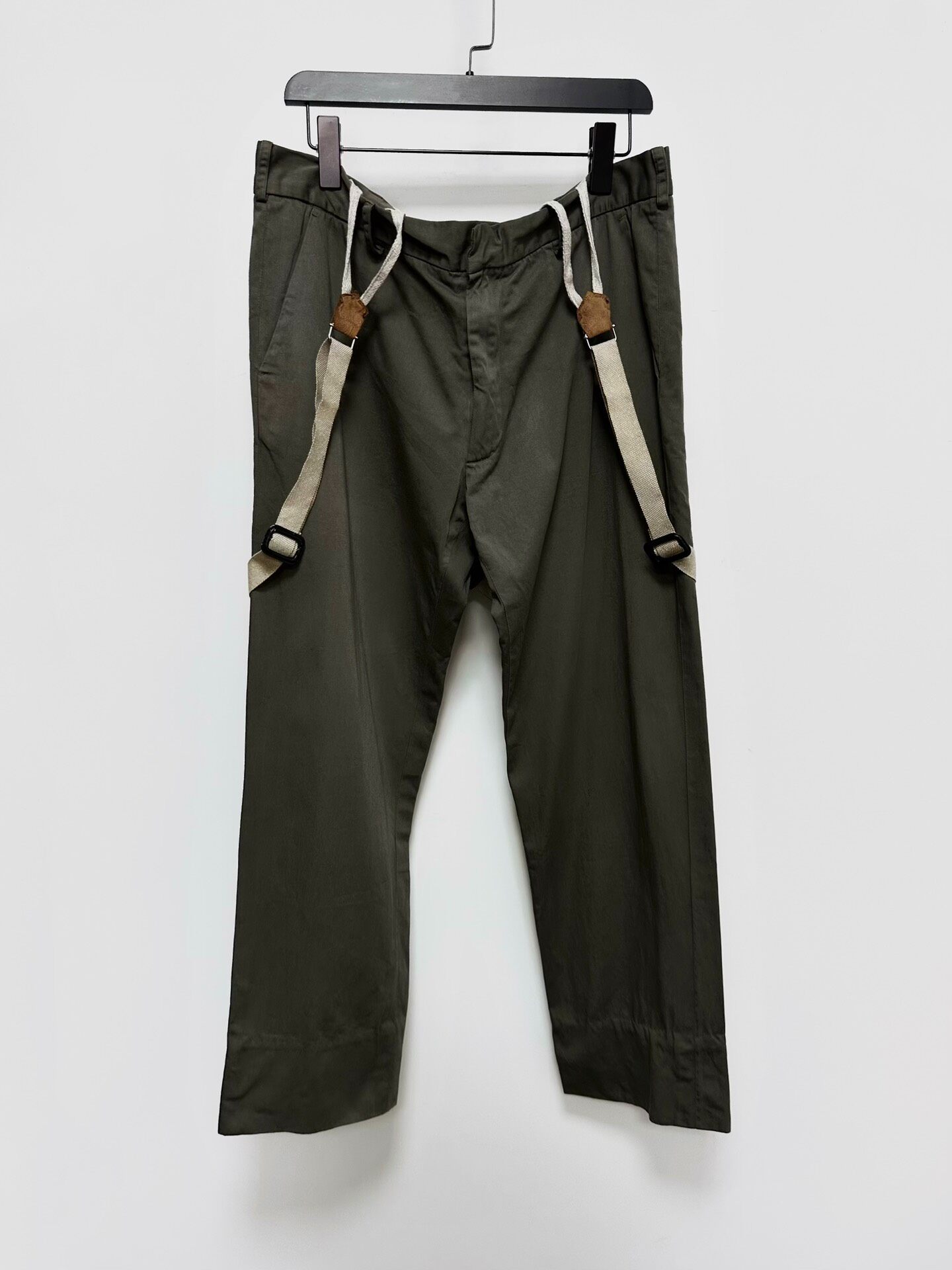 Geoffrey B Small Limited Olive Suspender Pants