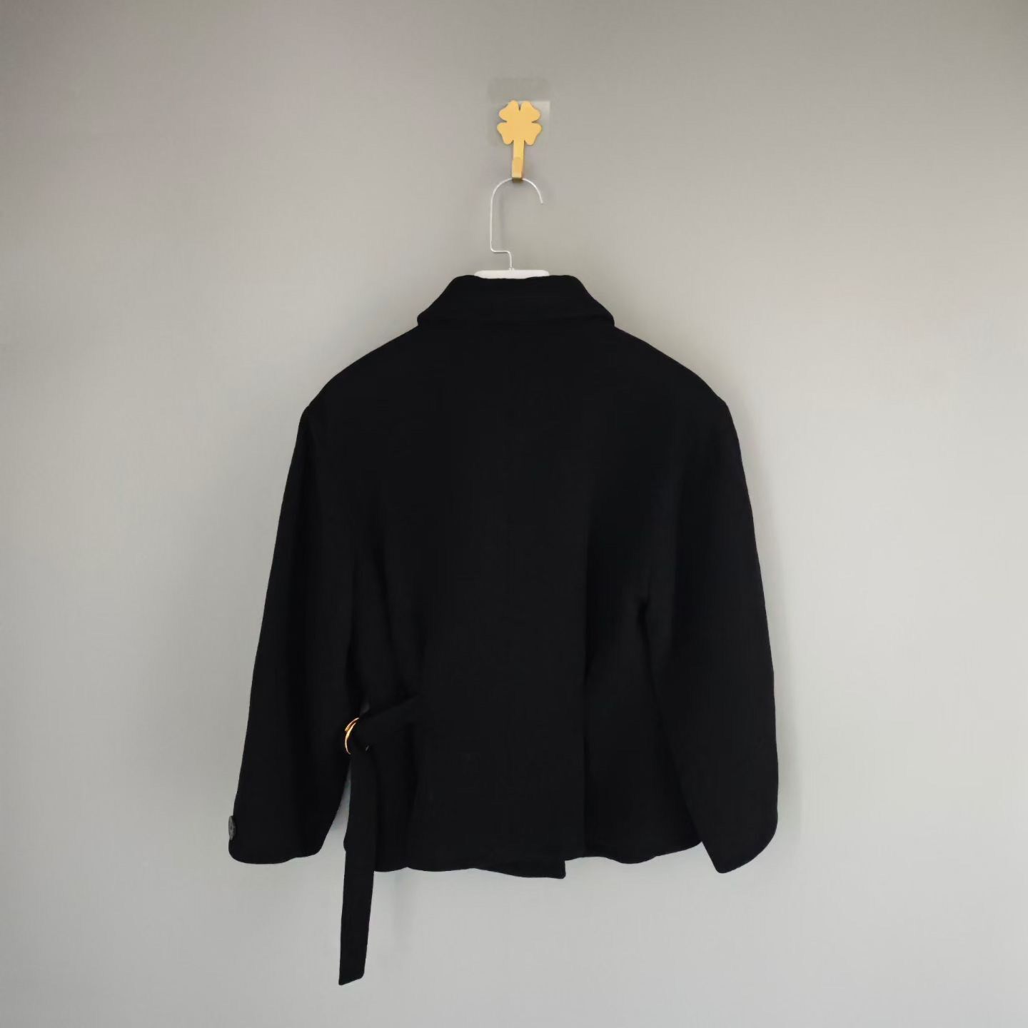 Dior Dark Blue Short Wool Coat — front