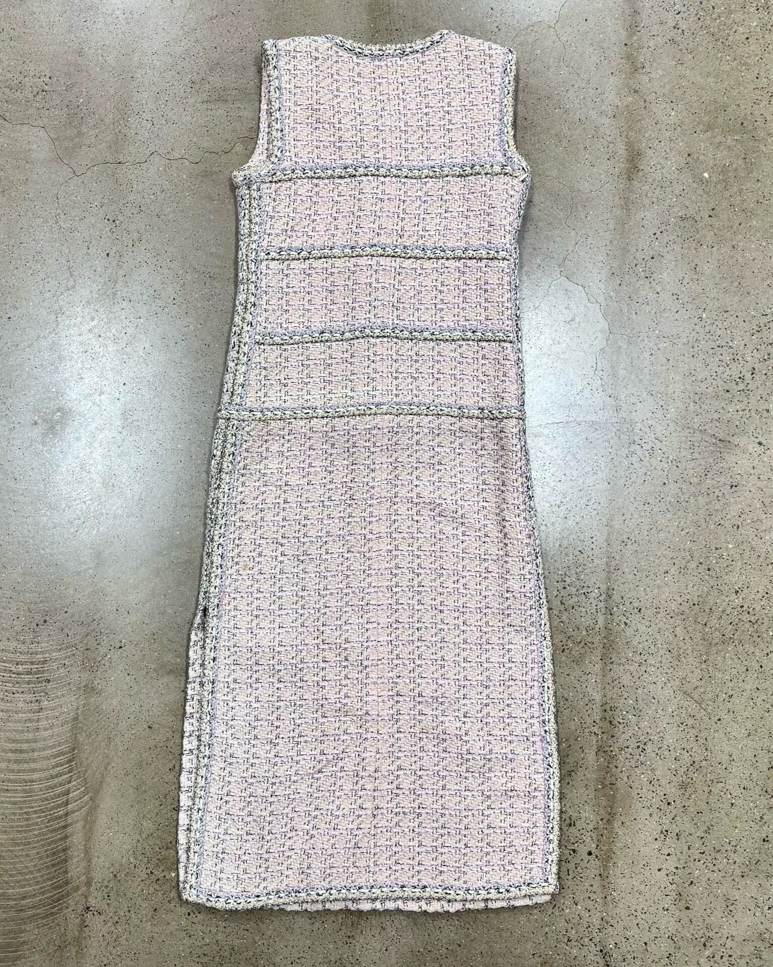 Chanel 2014 Runway Pink Tweed Dress — front
