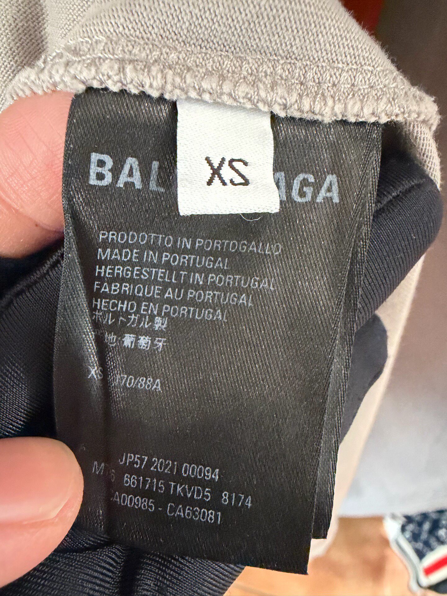 Balenciaga Gray Distressed Logo T-Shirt — back