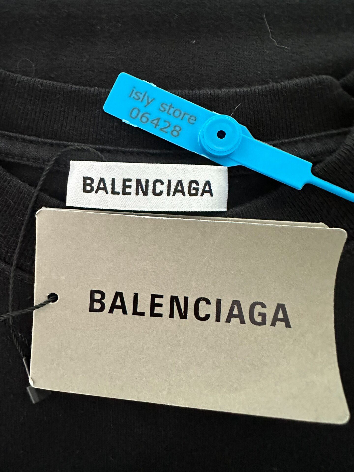 Balenciaga Women's Black Loose T-Shirt — label