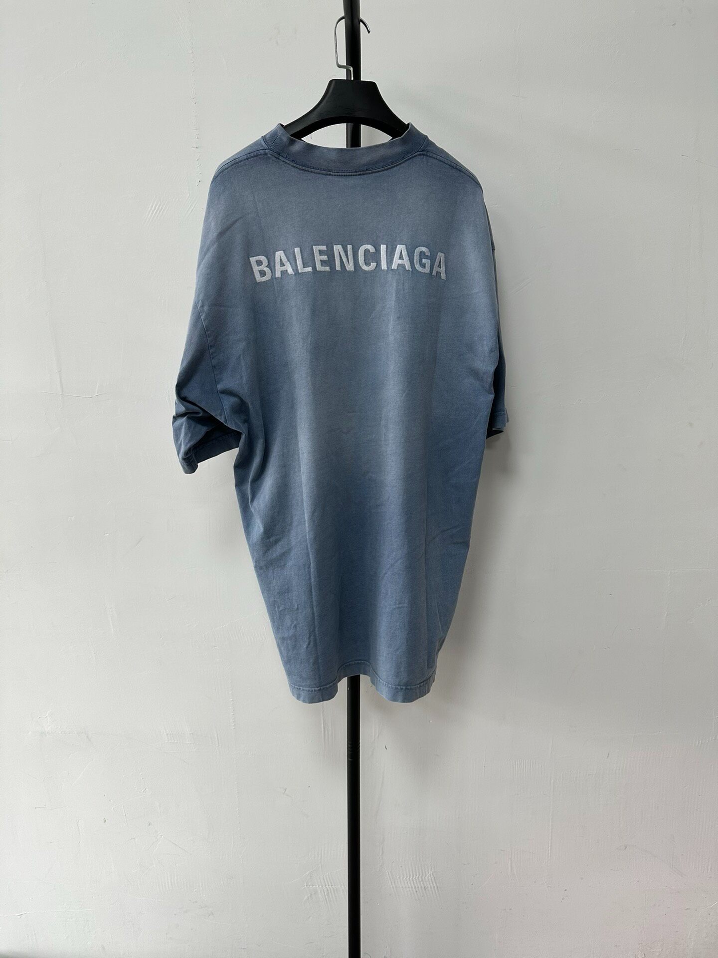 Balenciaga Men's Blue Short Sleeve T-Shirt — front