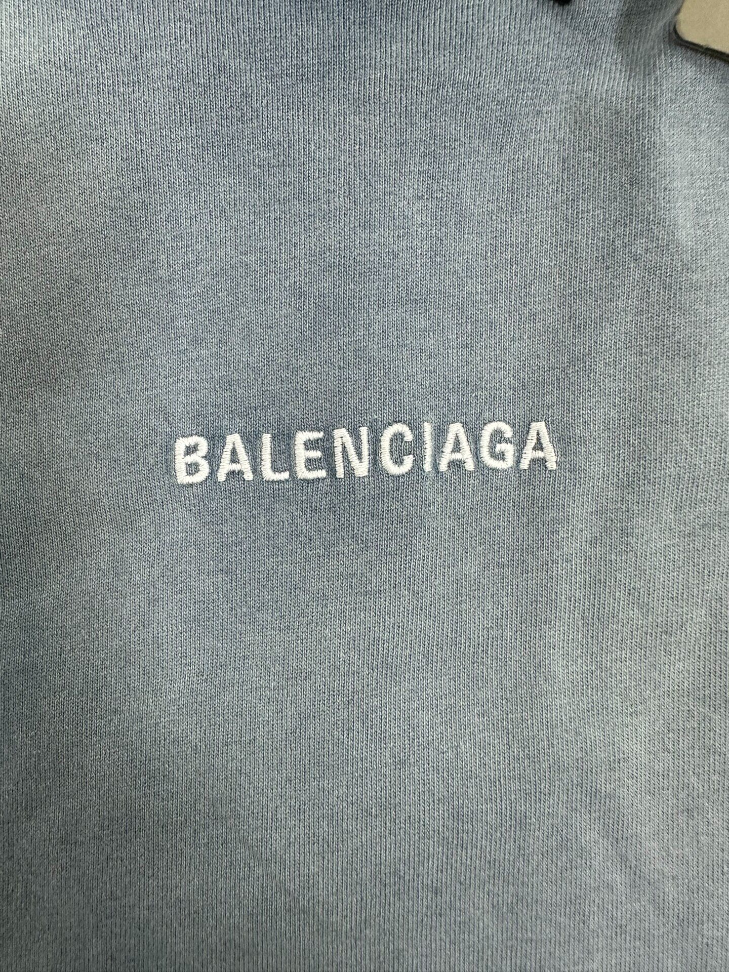 Balenciaga Men's Blue Short Sleeve T-Shirt — detail
