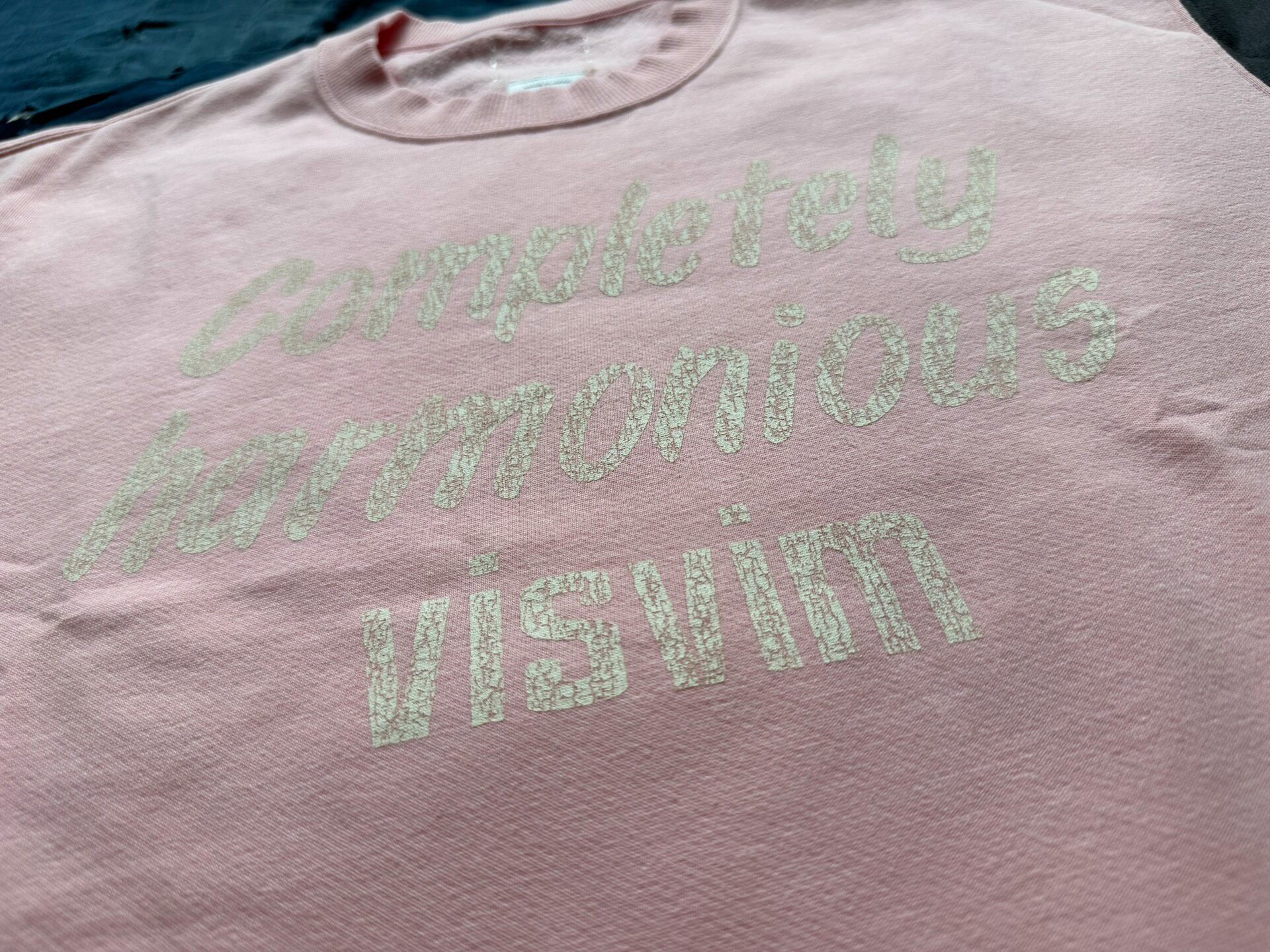 Visvim Jumbo Long-Sleeve Tee Pink — label