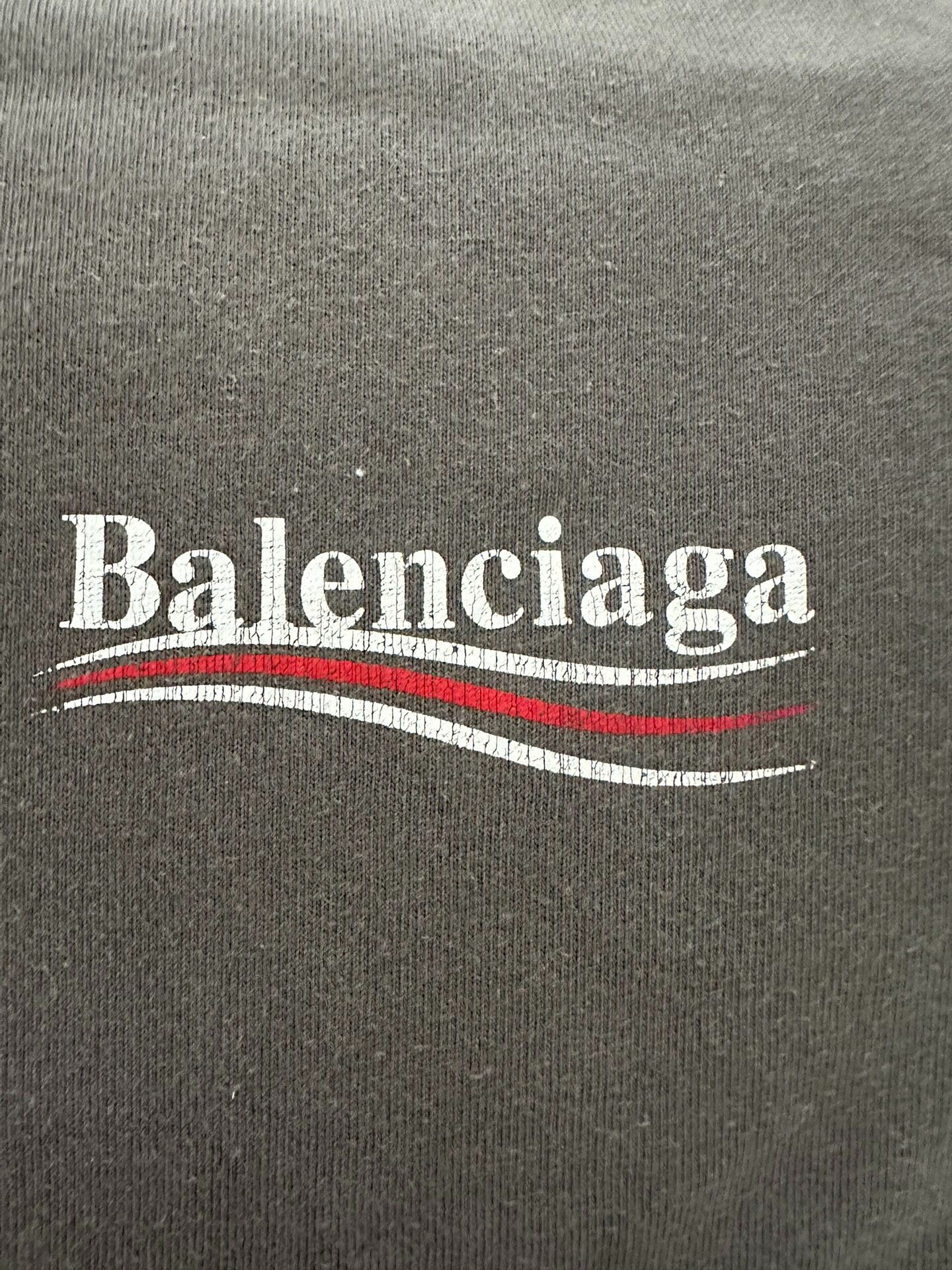 Balenciaga Gray Loose Fit T-Shirt — detail