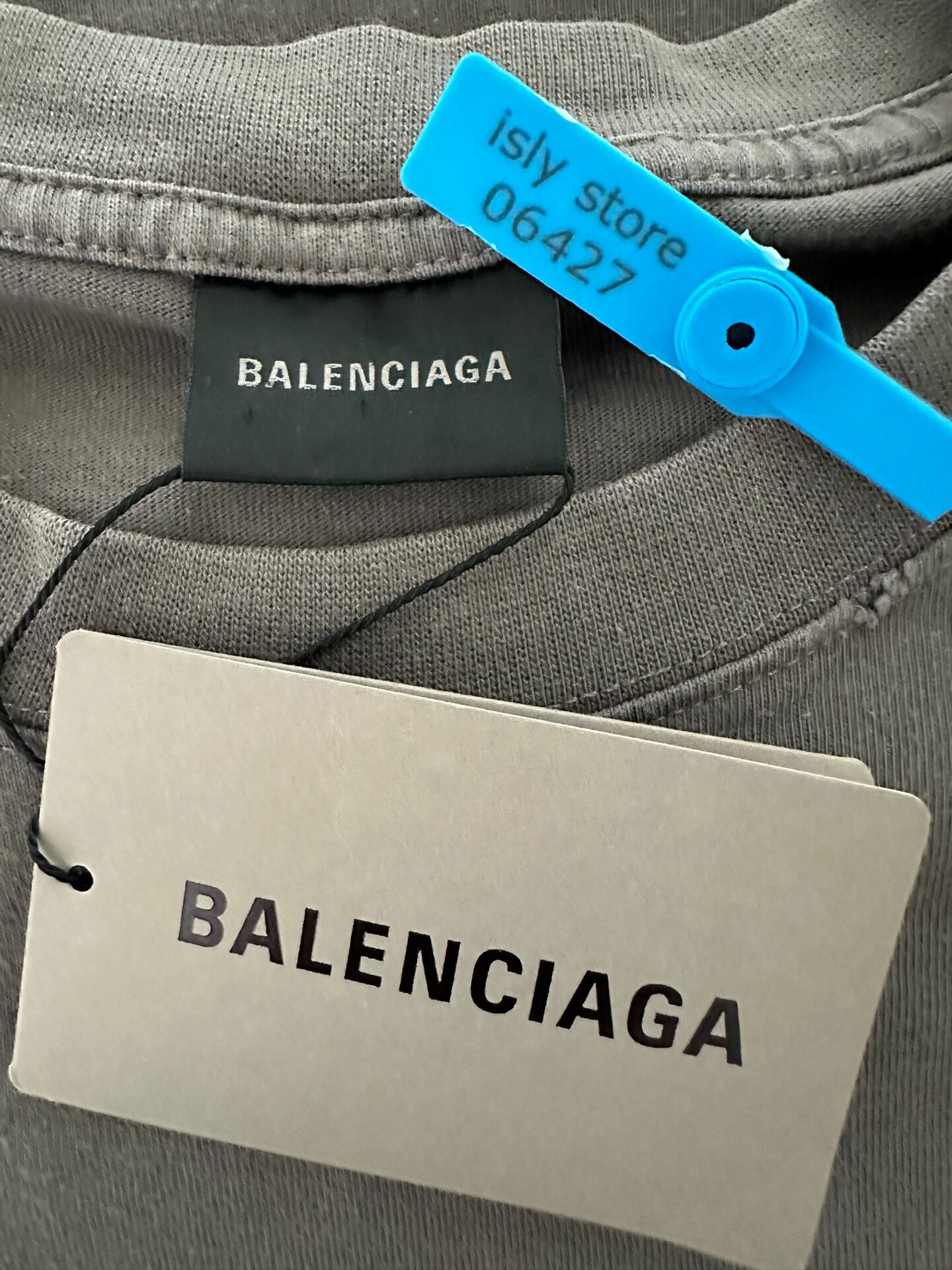 Balenciaga Gray Loose Fit T-Shirt — label