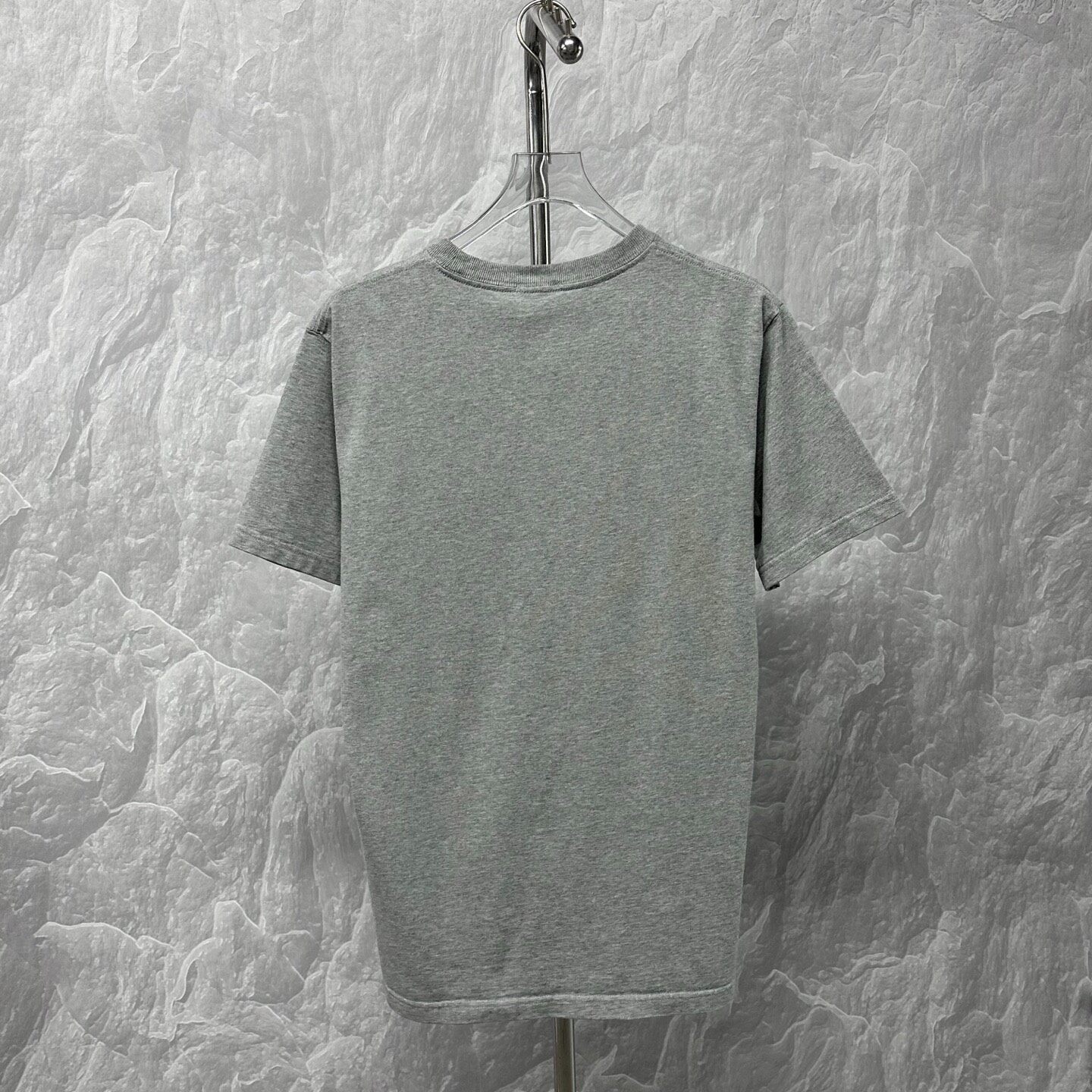 Dior Gray Logo Embroidered Short Sleeve T-Shirt — back