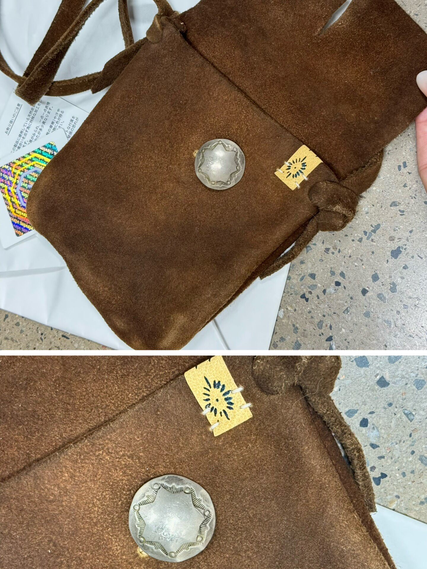 Visvim 12AW Mud Dye Medicine Bag — label