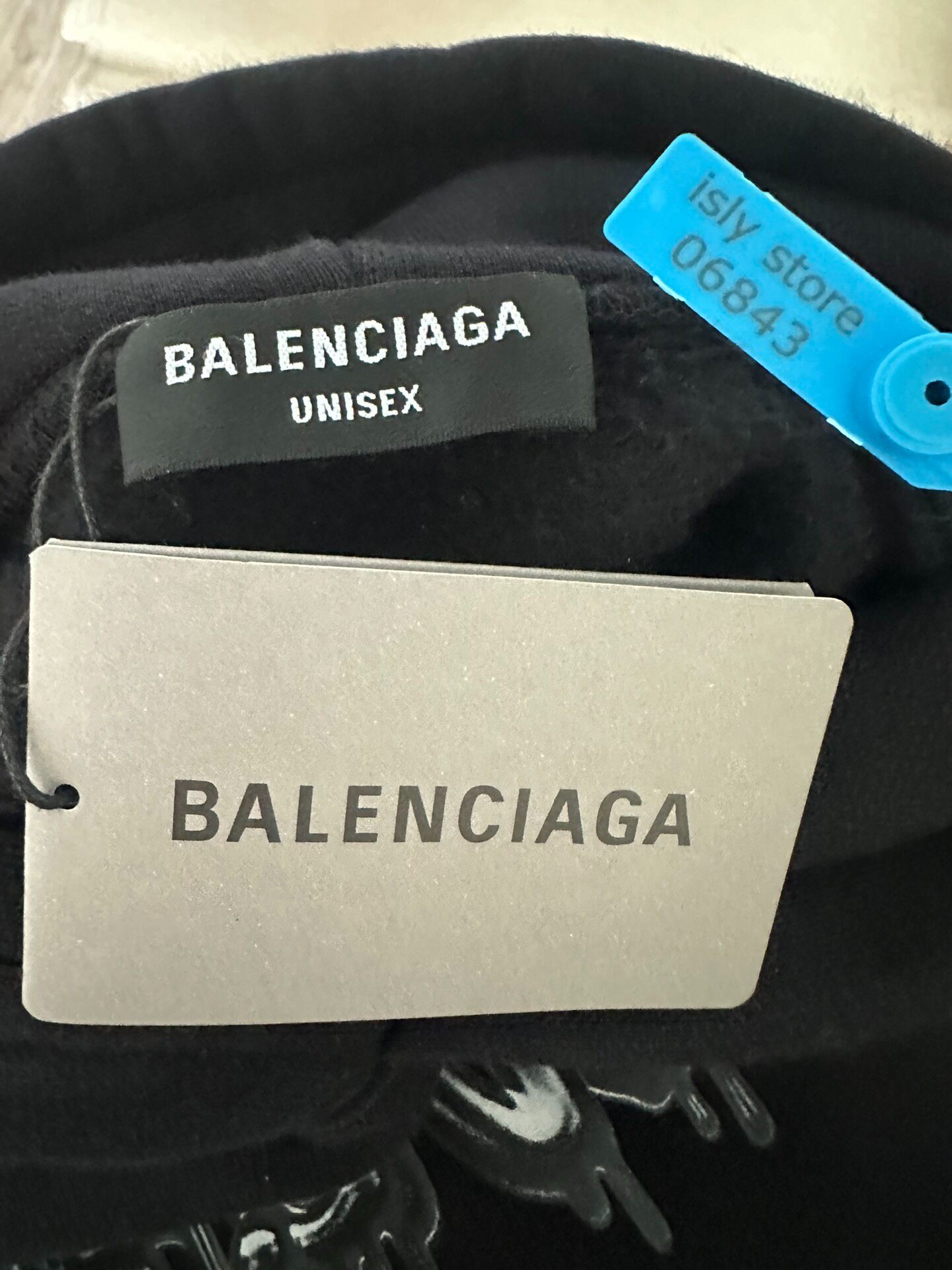 Balenciaga Oversized Black Hoodie — label