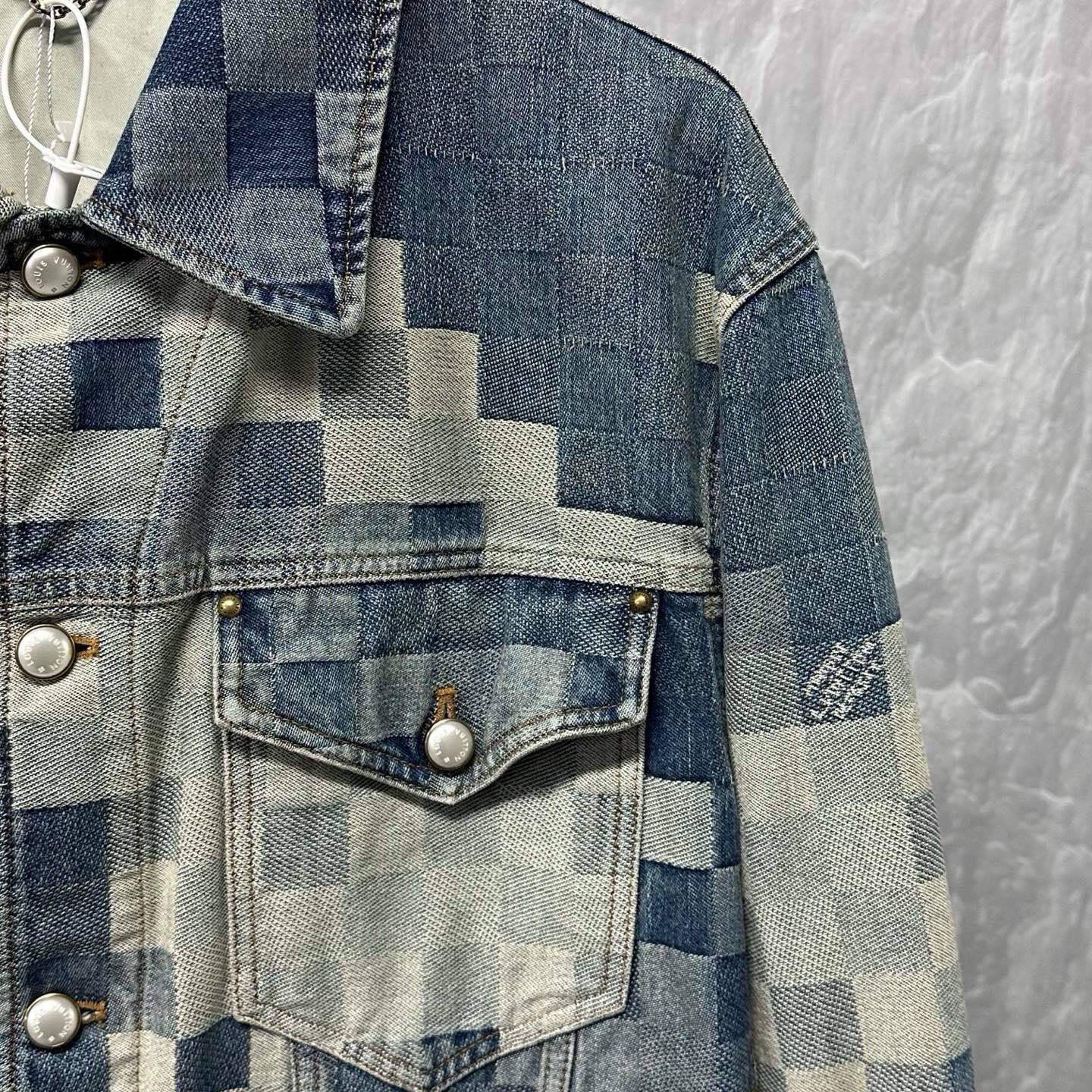 Louis Vuitton SS24 Pharrell Checkered Denim Jacket — detail