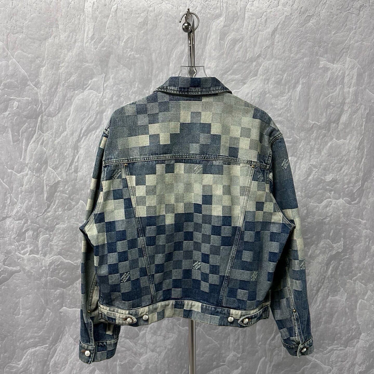 Louis Vuitton SS24 Pharrell Checkered Denim Jacket — back