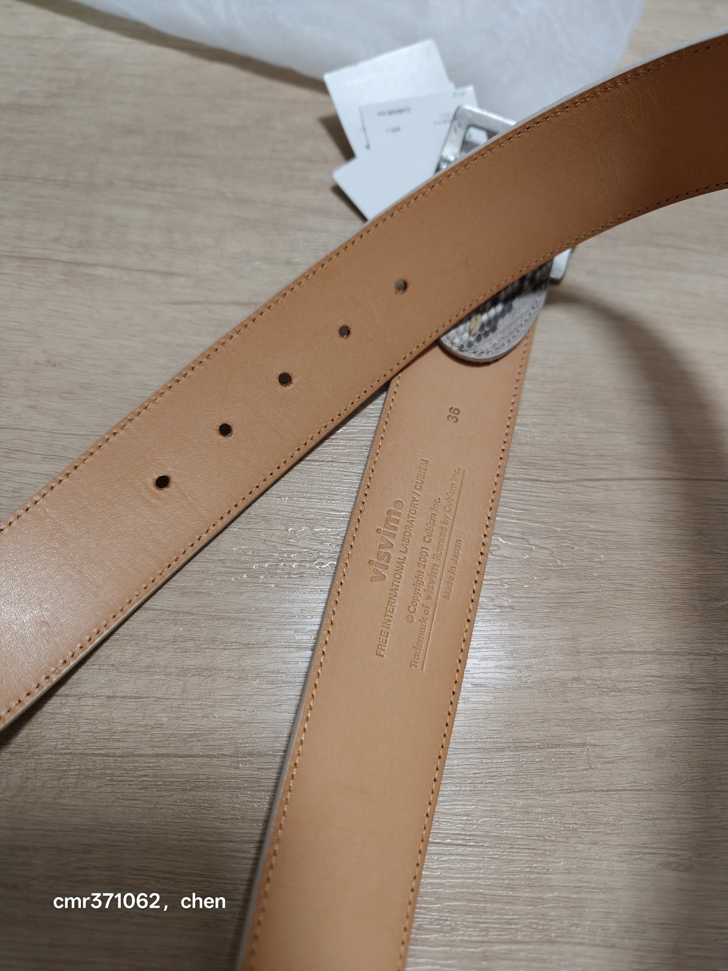 Visvim 18ss Python Belt 45mm — back