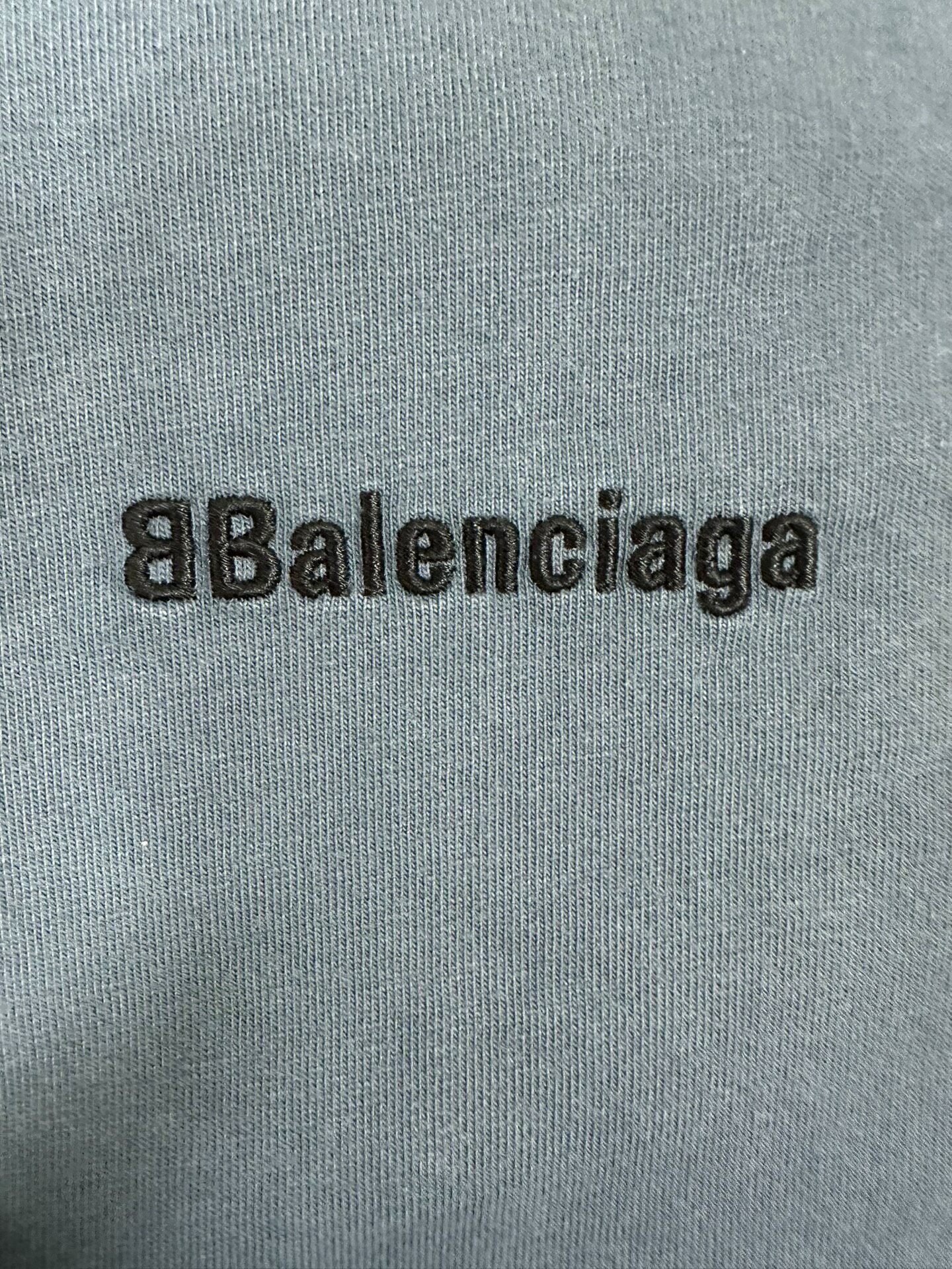 Balenciaga Blue Loose Crewneck T-Shirt — detail