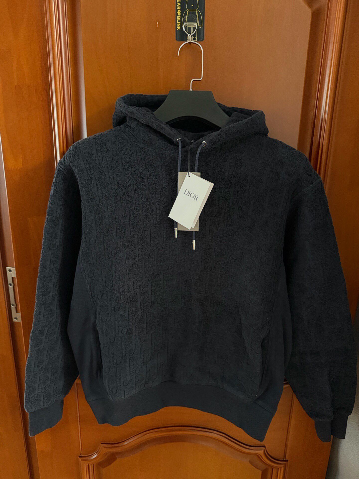 Dior Black Logo Towel Hooded Sweatshirt