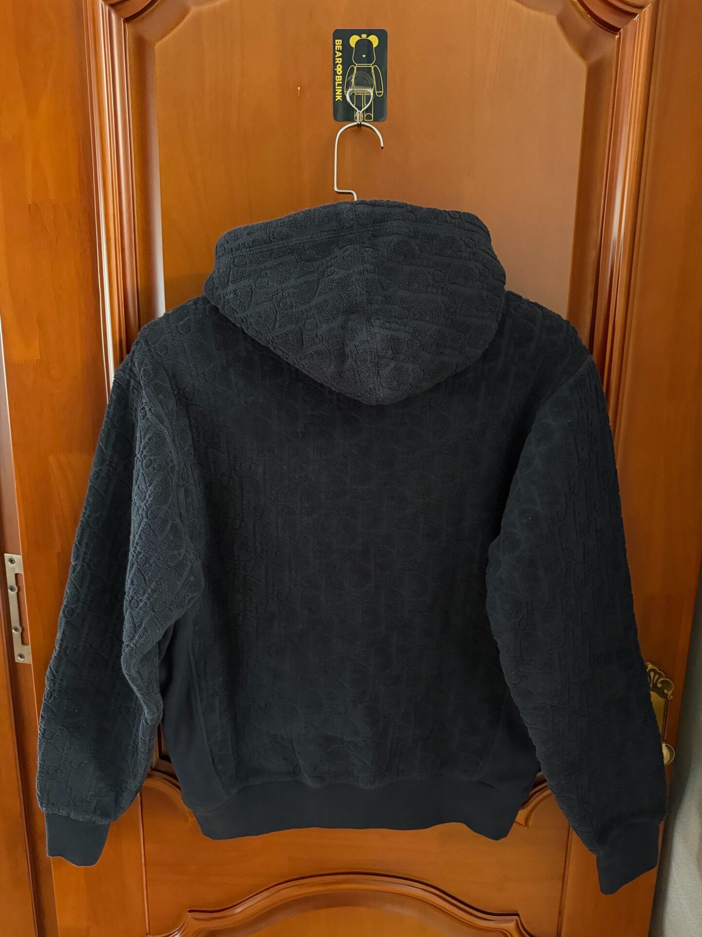 Dior Black Logo Towel Hooded Sweatshirt — front