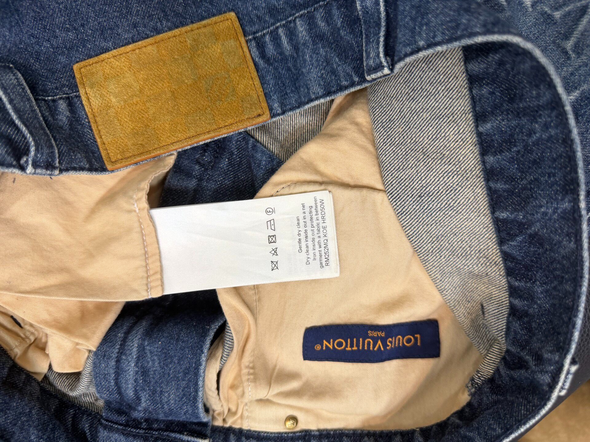 Louis Vuitton Vintage Blue Monogram Denim Shorts — back