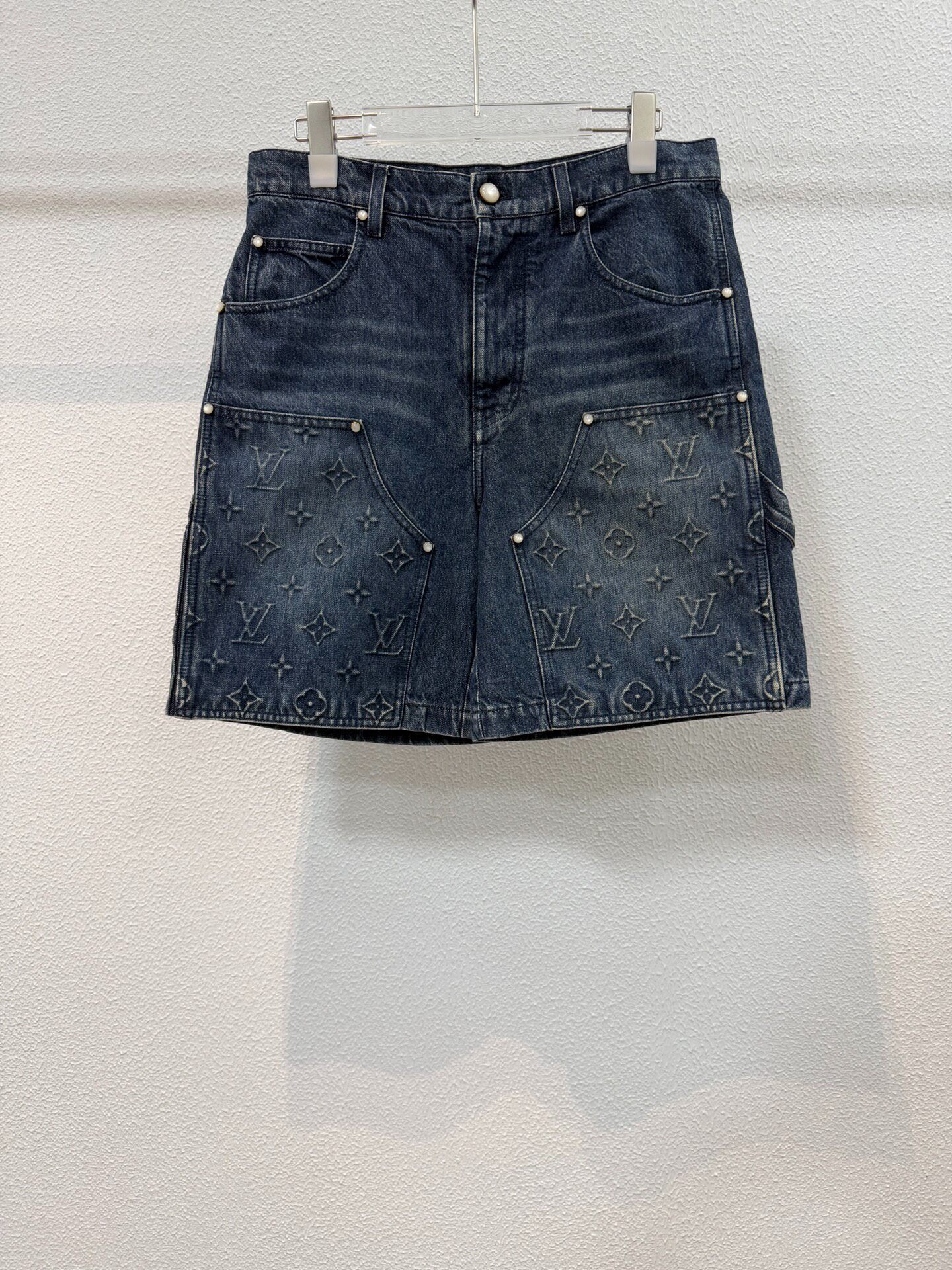 Louis Vuitton Vintage Blue Monogram Denim Shorts