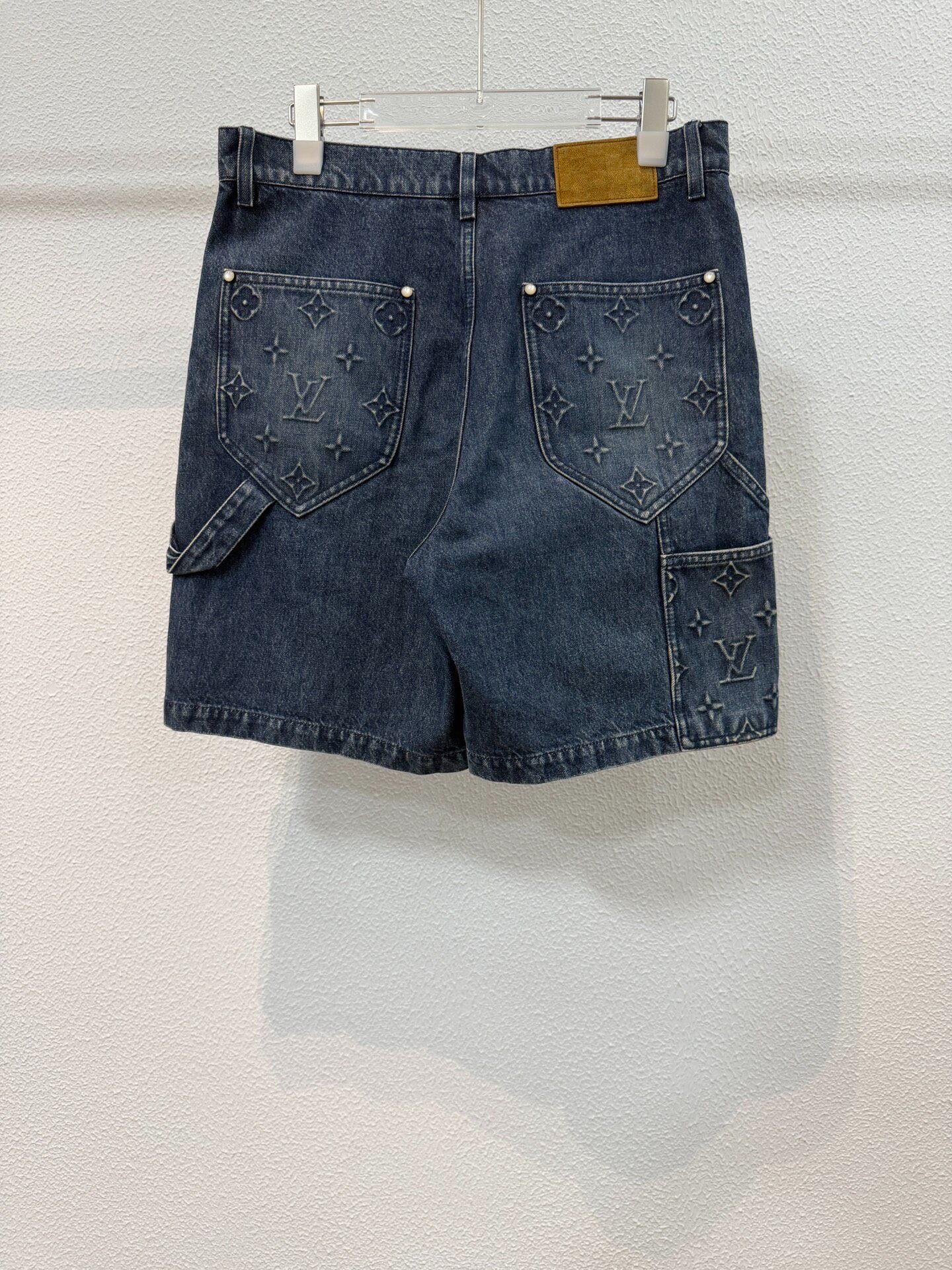Louis Vuitton Vintage Blue Monogram Denim Shorts — front