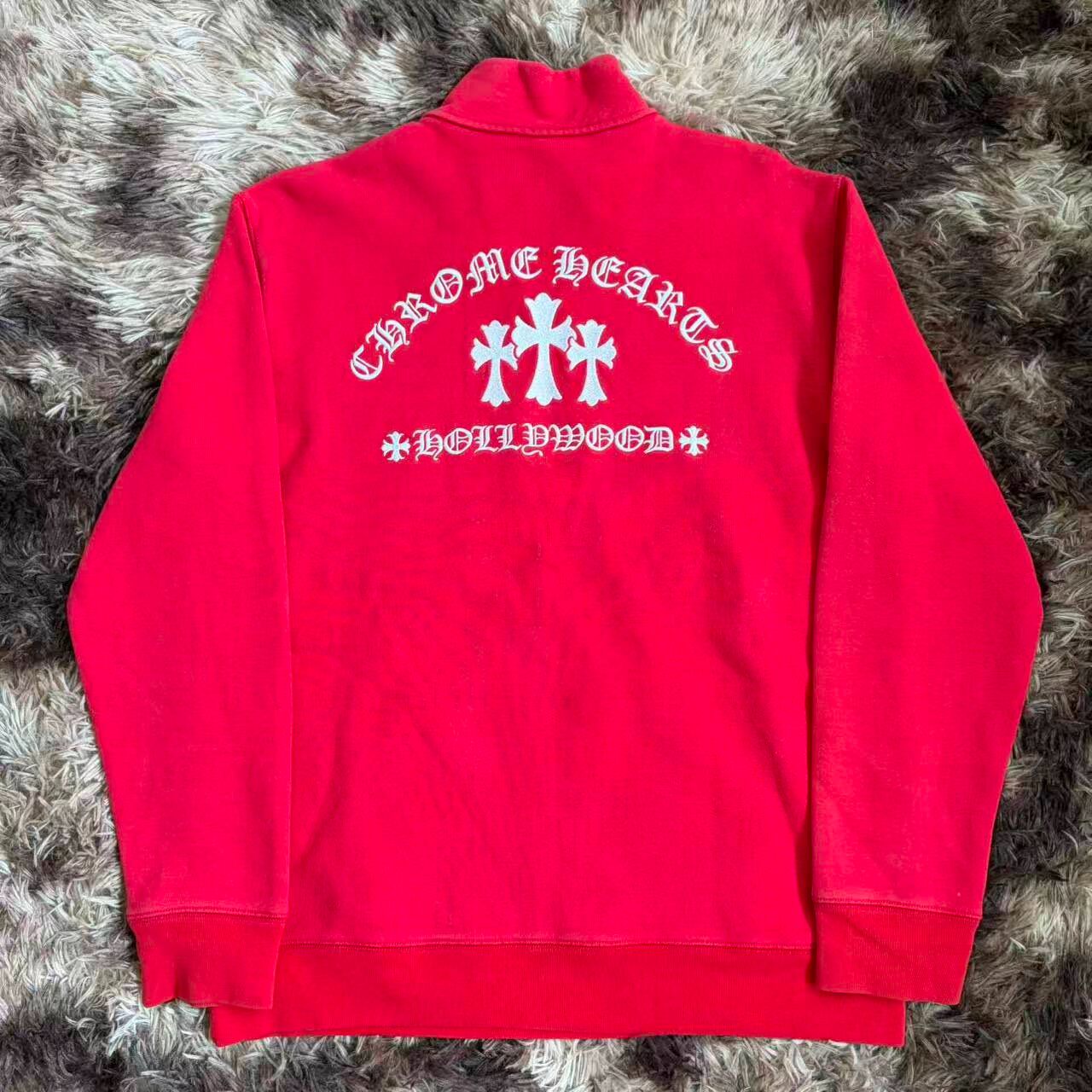 Chrome Hearts Red Half-Zip Jacket