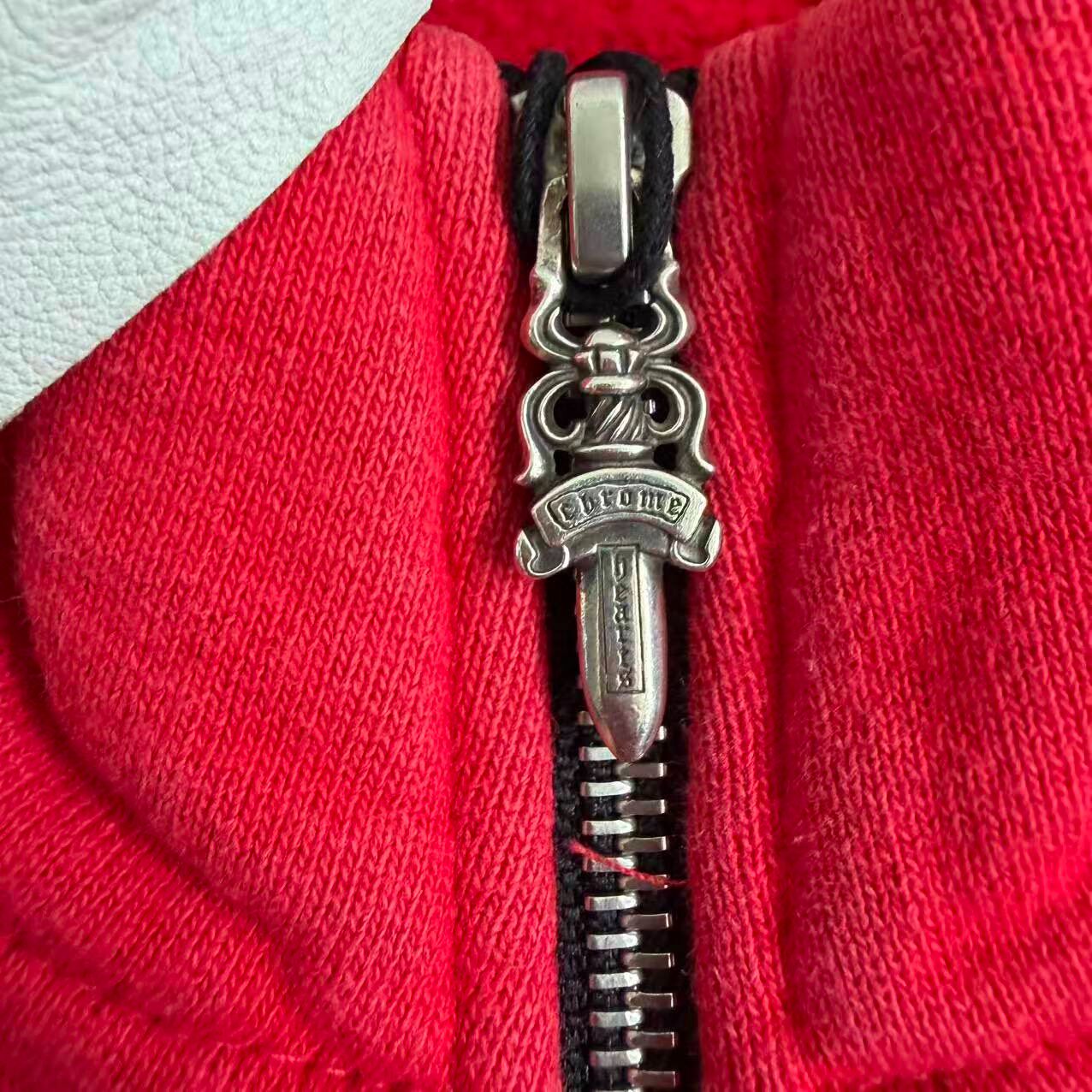 Chrome Hearts Red Half-Zip Jacket — detail
