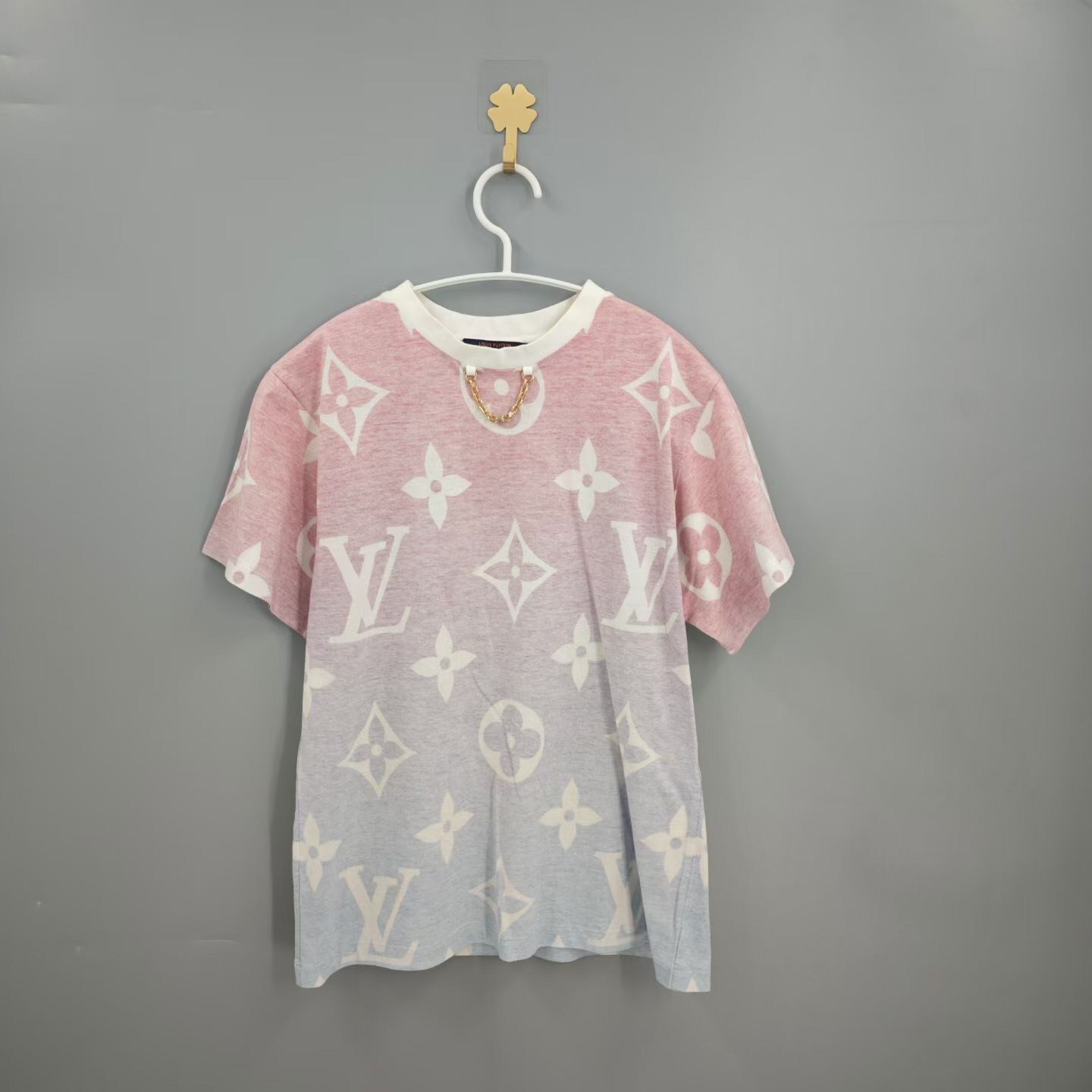 LV Pink Gradient Monogram Chain Tee