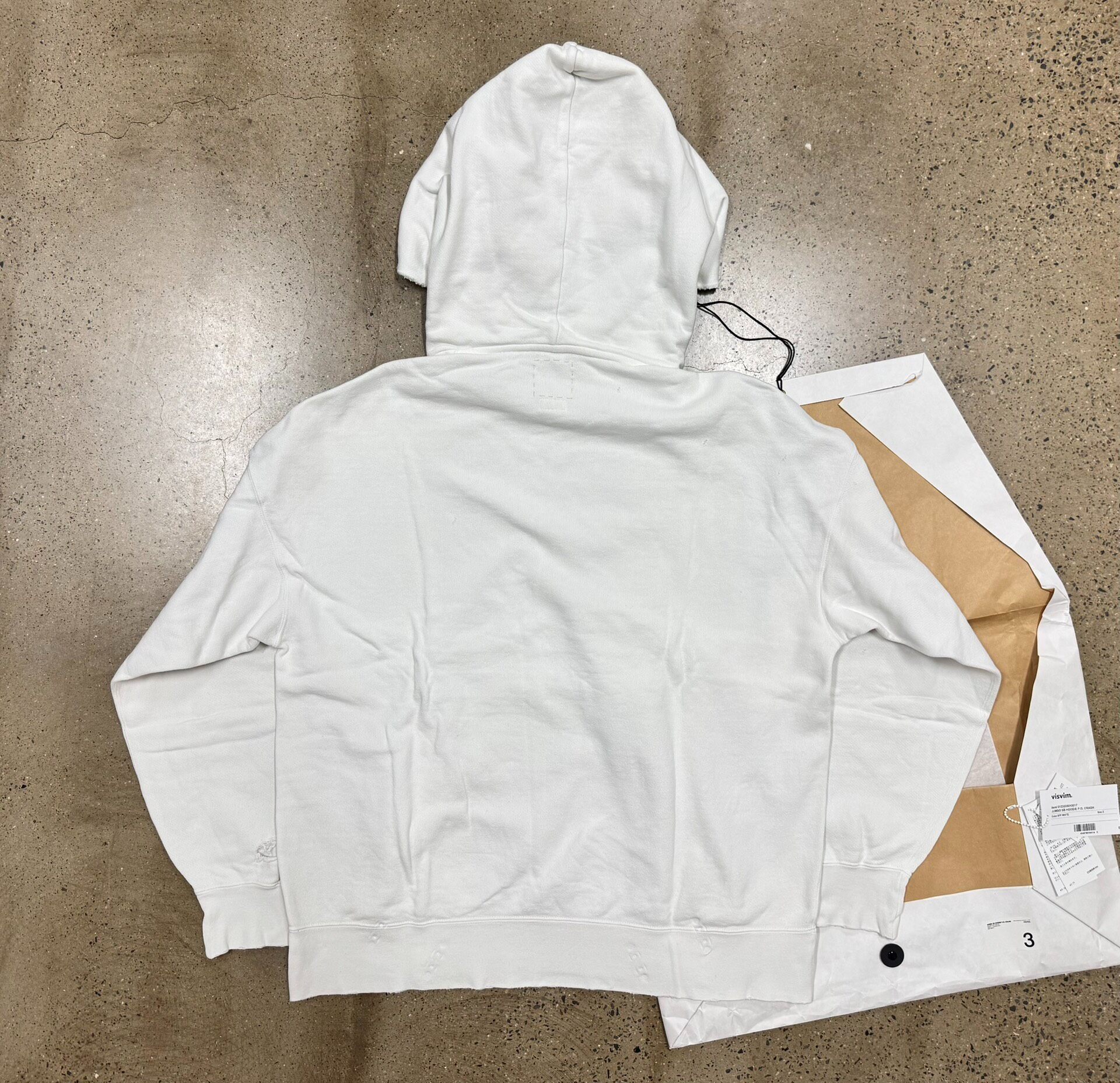 Visvim 23AW Jumbo SB Crash Hoodie — label
