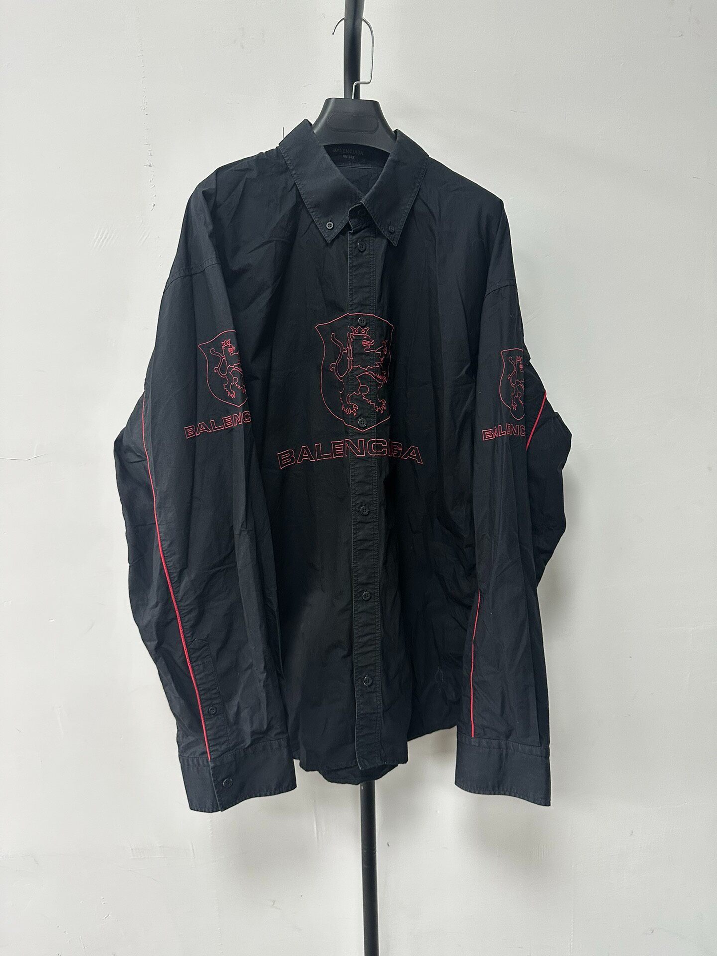 Balenciaga Men's Black Logo Long-Sleeve Shirt