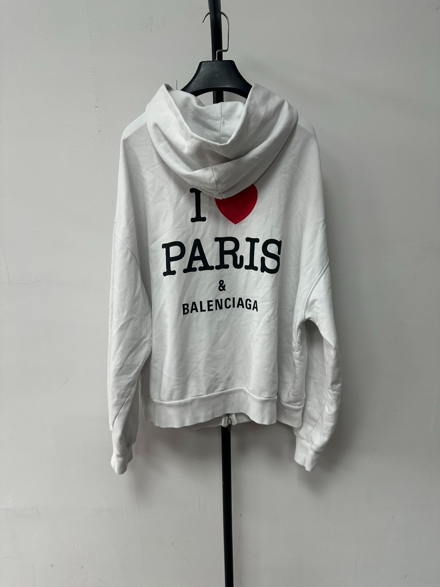 Balenciaga Women’s Zip-Up Hooded Jacket — front