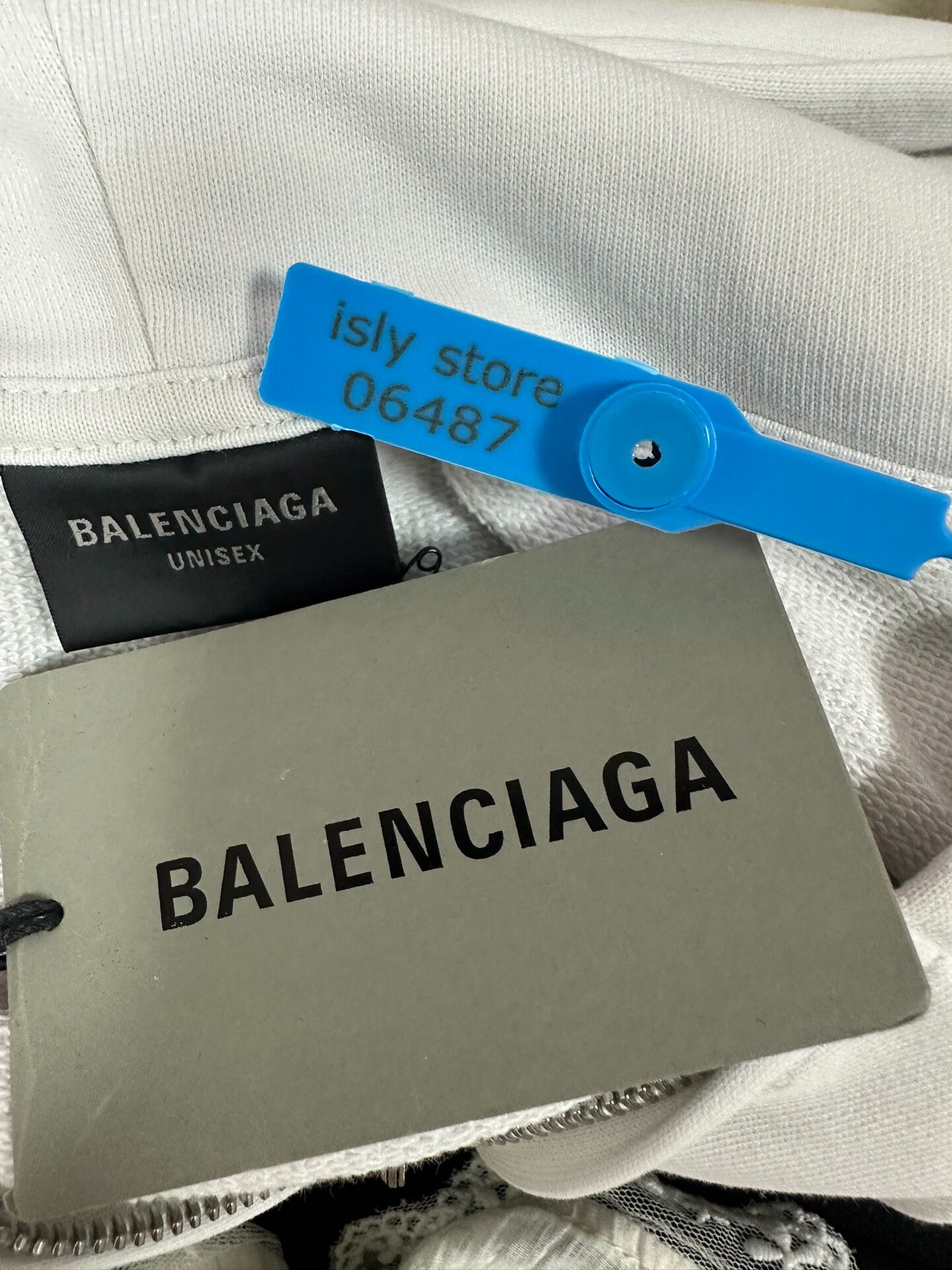Balenciaga Women’s Zip-Up Hooded Jacket — label