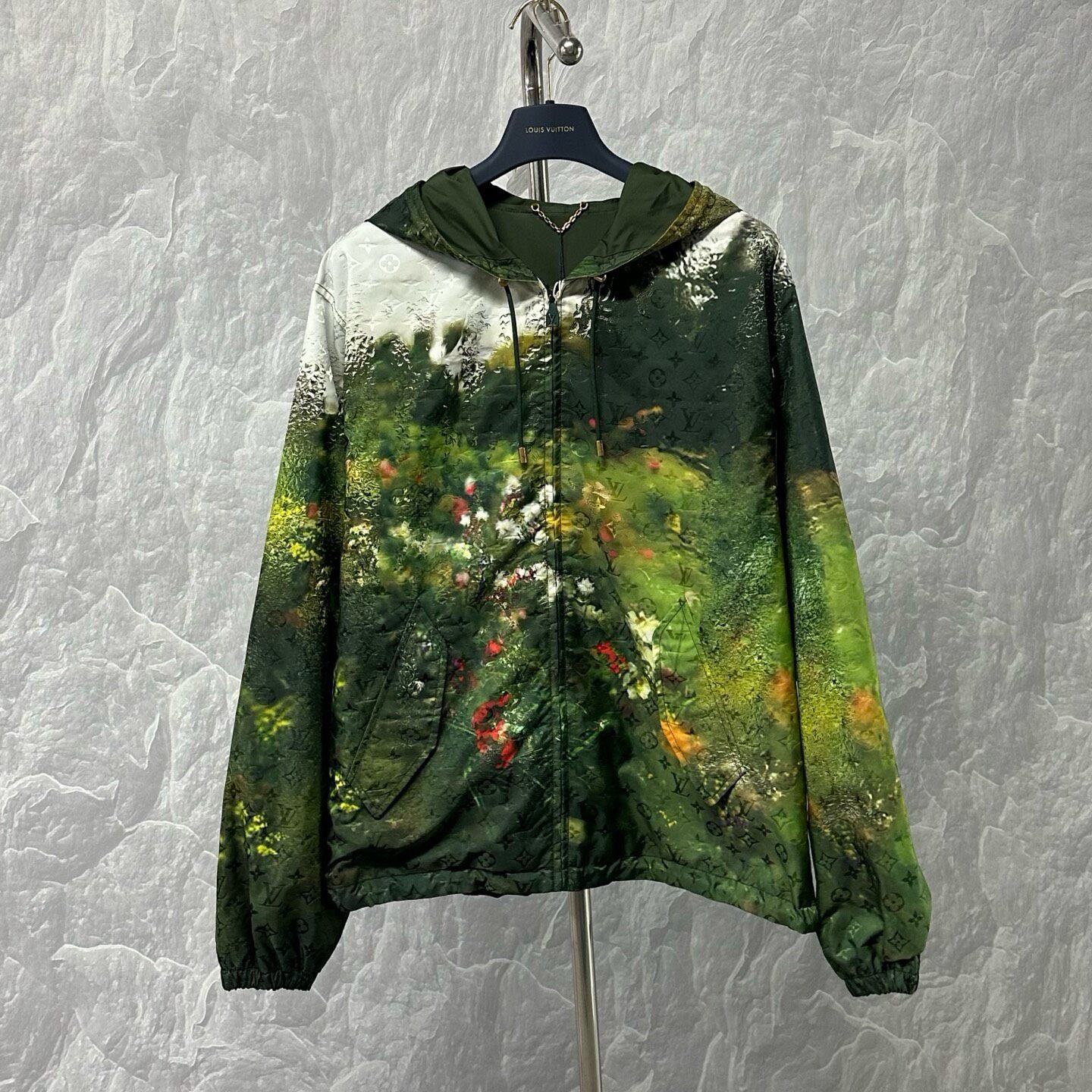 Louis Vuitton FW26 Floral Zip Hooded Jacket — front