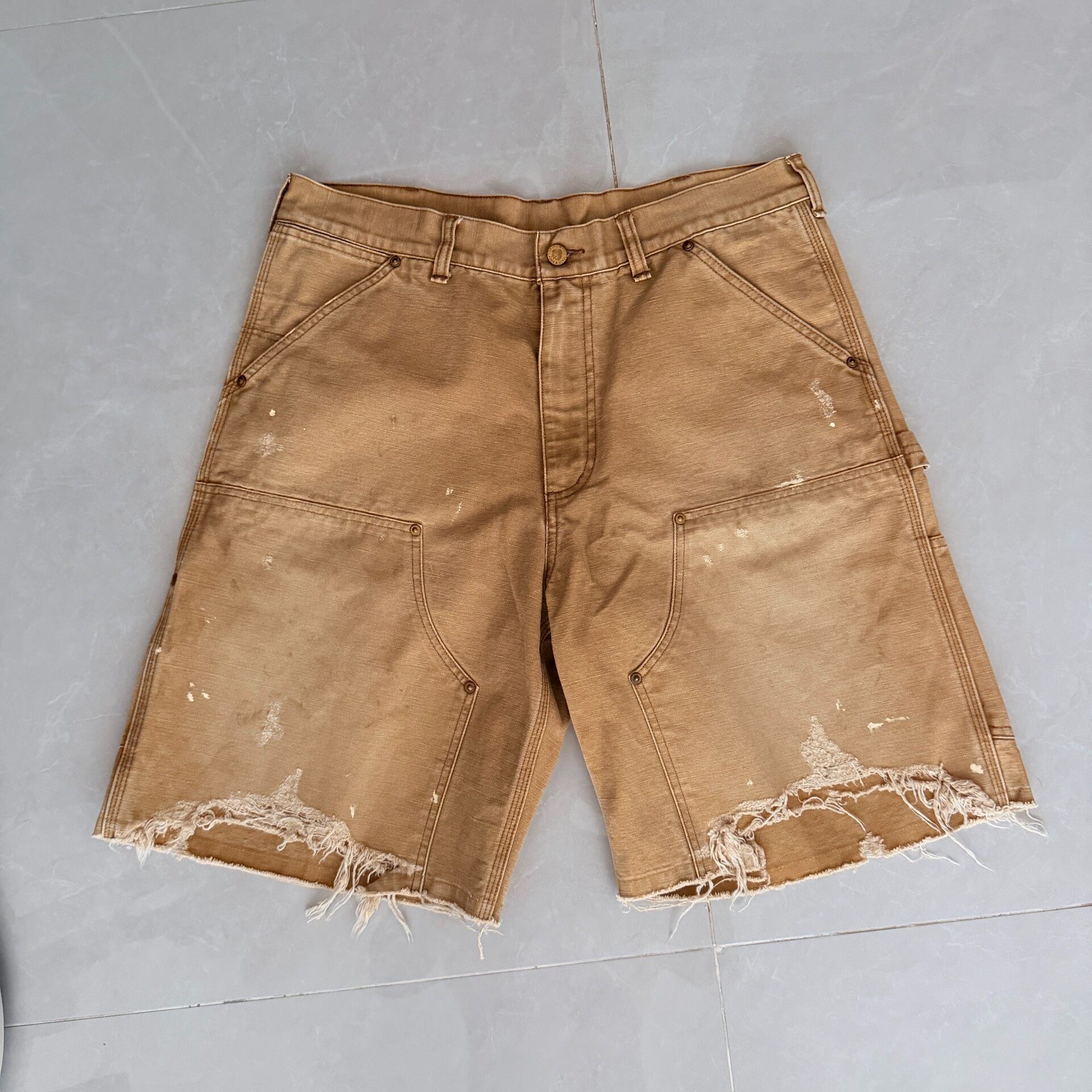 Saint Michael SS25 Distressed Denim Work Shorts