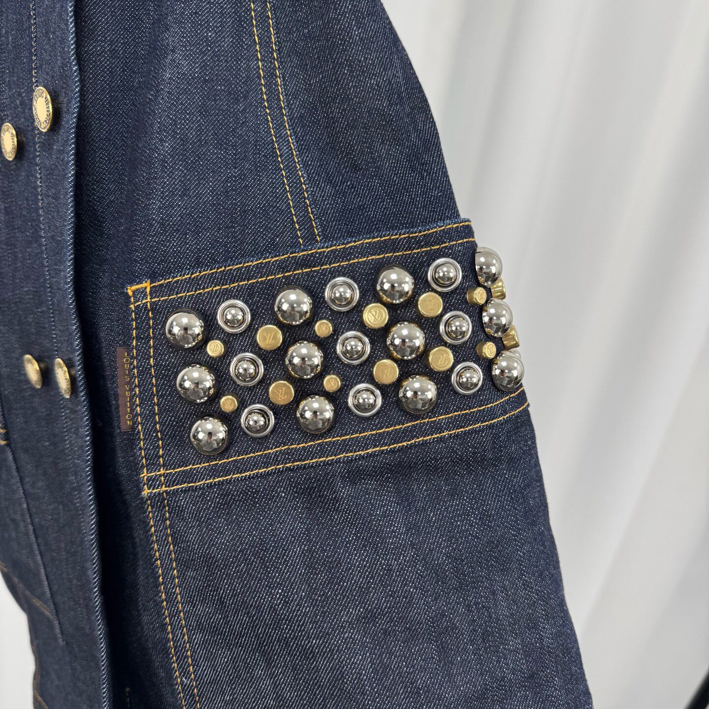 Louis Vuitton Double-Breasted Sleeveless Denim Dress — back