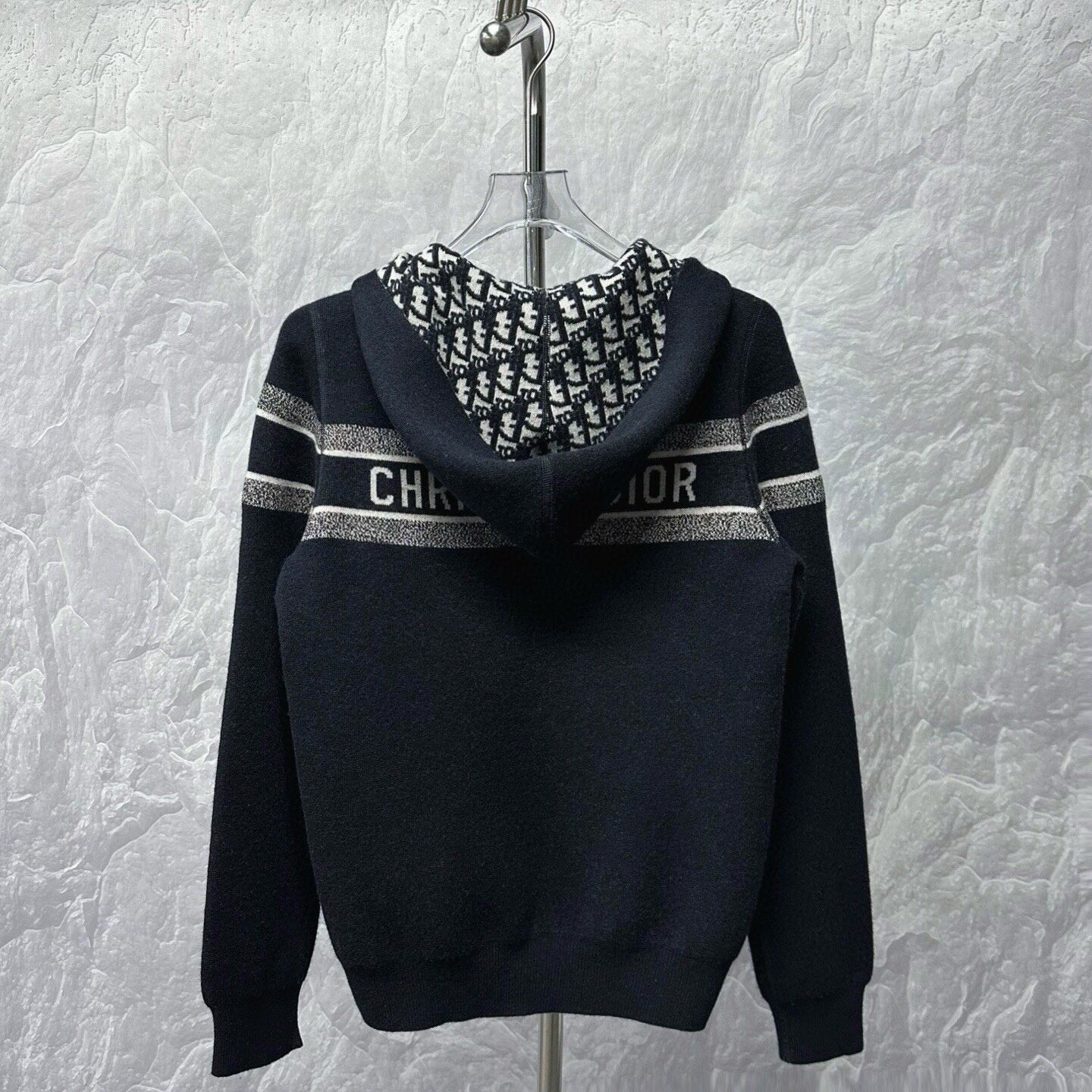 Dior Double-Sided Full-Zip Hooded Jacket — label