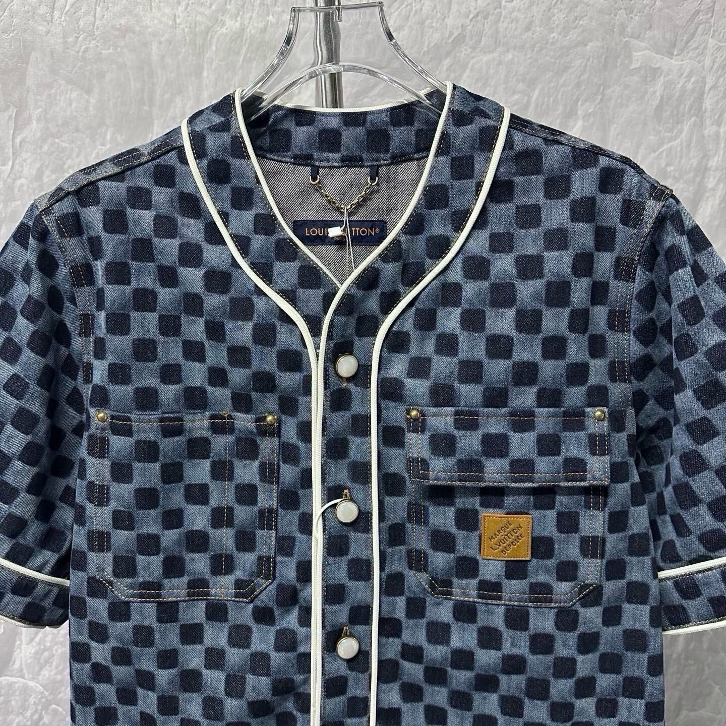 Louis Vuitton Nigo FW25 Check Denim Shirt — detail