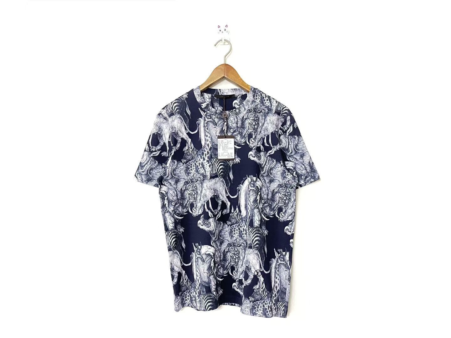 Louis Vuitton Navy Animal Print Tee